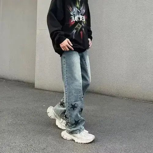 Japanese Brand × Jean Star Baggy Denim Jeans, Graphic Jeans Size US 32 / EU 48 - 4 Thumbnail