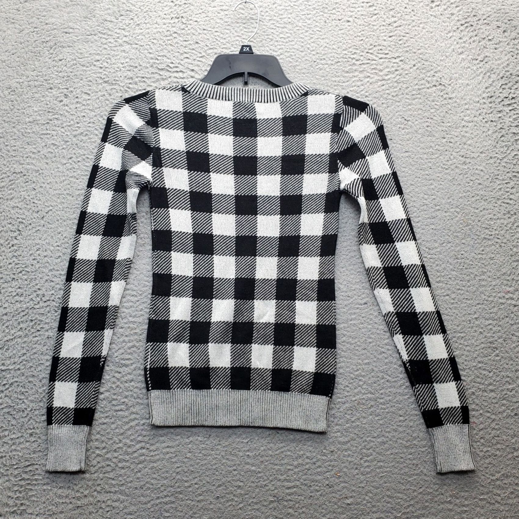 Express Express Sweater Women 2XS Multicolor Check Knit Raglan Sleeve Crew Neck Pullover Woman Size 2XS Size XXS / US 00 / IT 34 - 2 Thumbnail