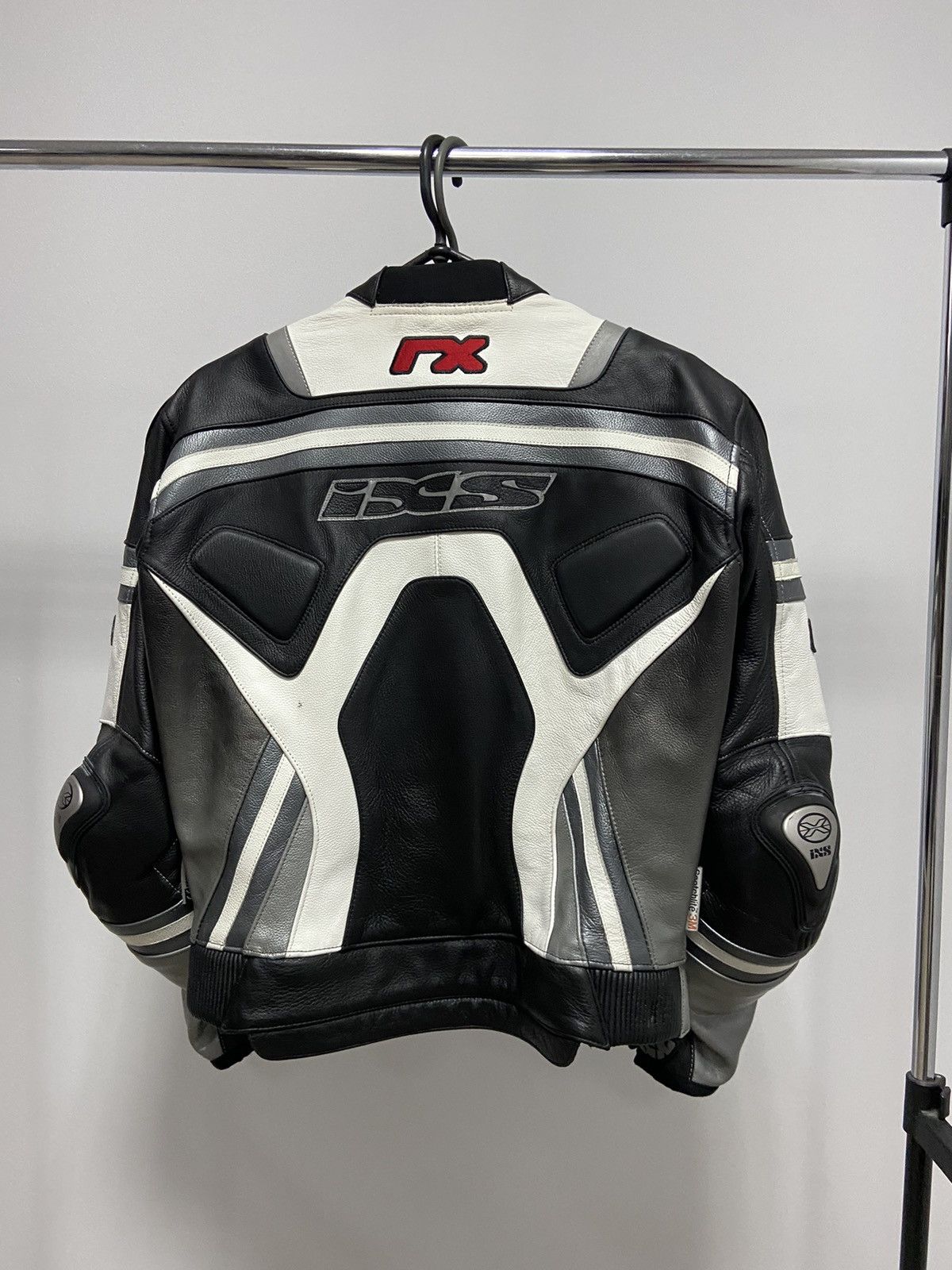 Vintage IXS MOTO Racing Leather Jacket Vintage Big Logo Size US L / EU 52-54 / 3 - 3 Thumbnail