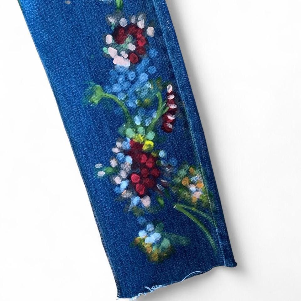 Levi's Hand painted floral Levi jeans Size US 29 - 6 Thumbnail