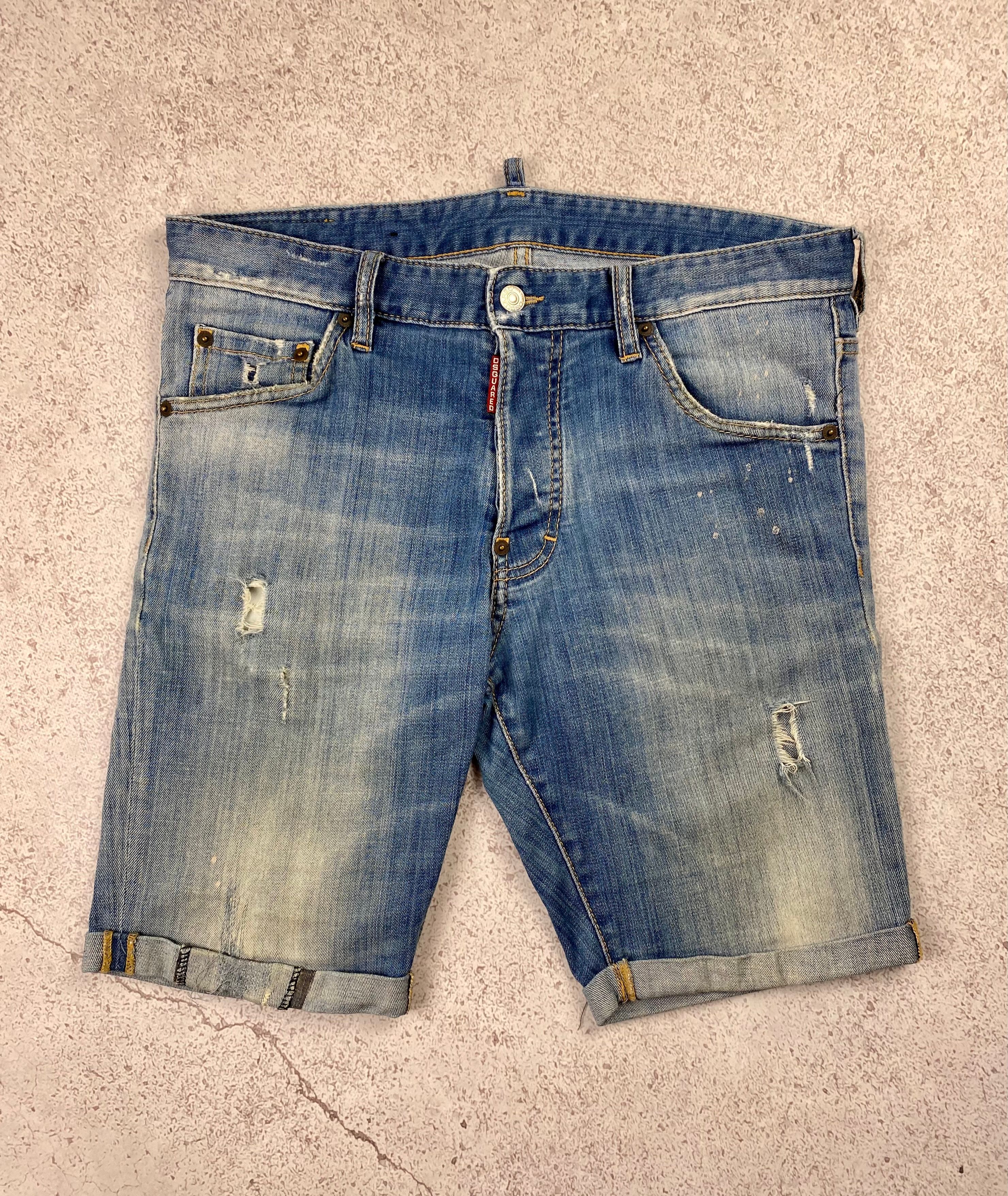 Pre-owned Dsquared2 Dsquared Luxury Denim Distressed Shorts Jeans In Blue