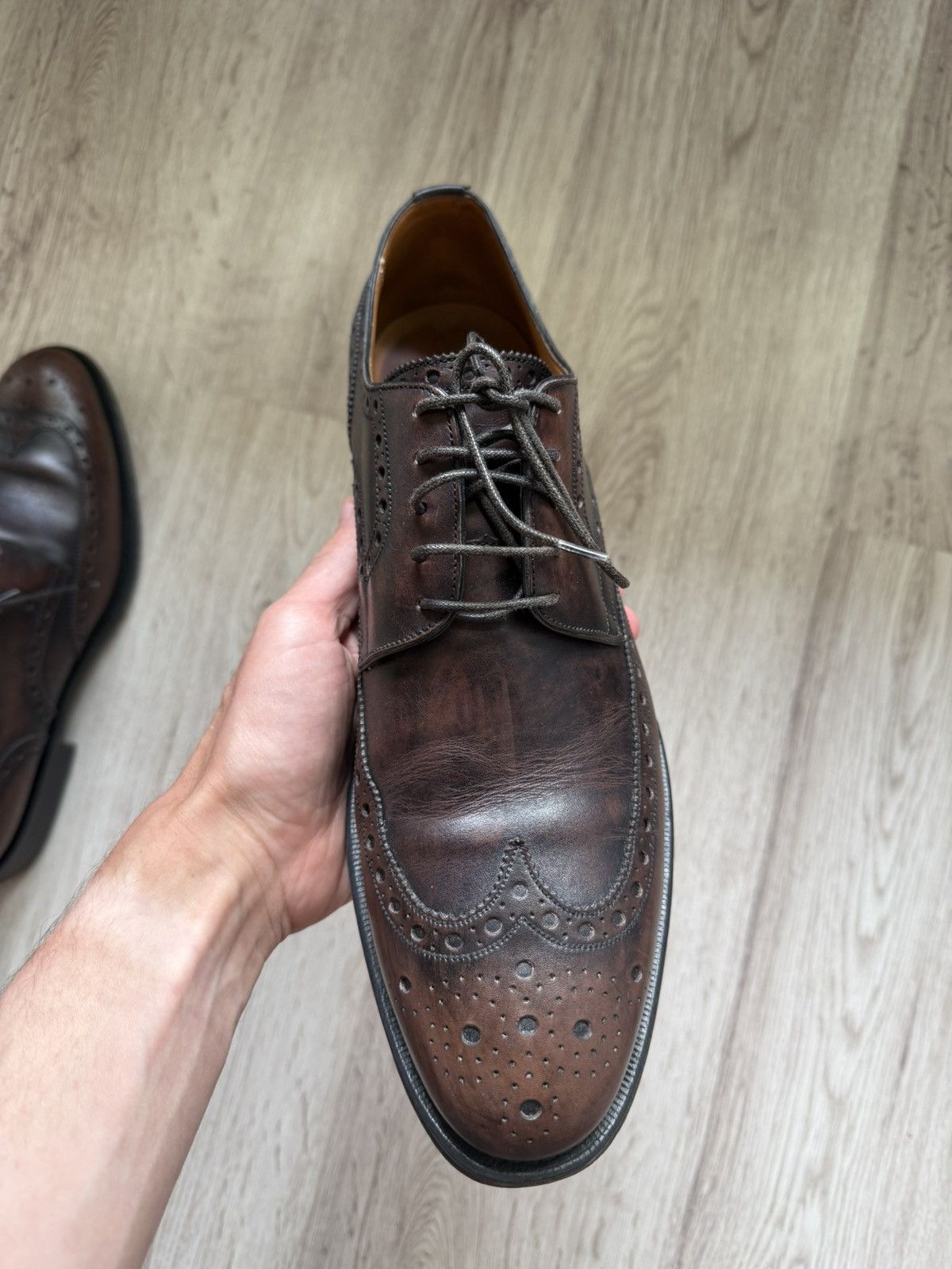 Bally Bally Mens Leather Brogues Goodyear Welted Brown Patina Size US 10 / EU 43 - 14 Thumbnail