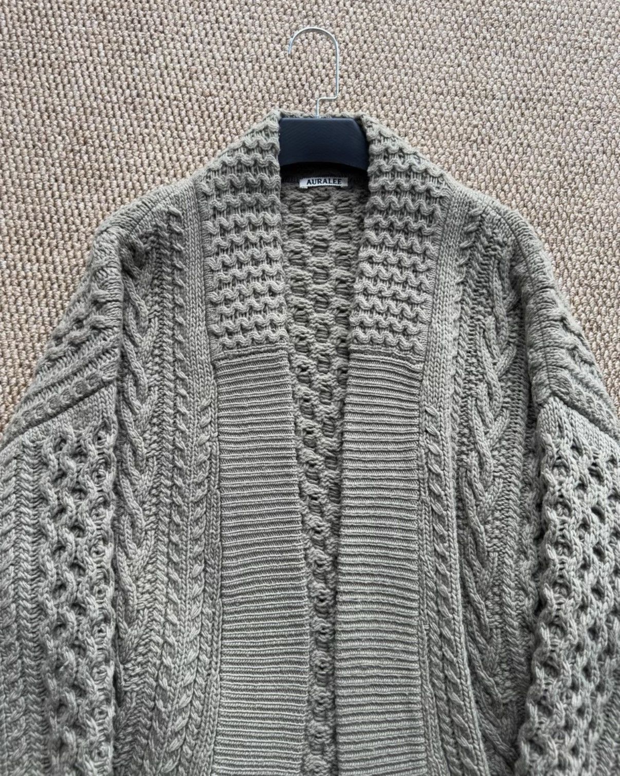 Auralee AURALEE Melange Wool Cable Knit CCardiga K23 Size US L / EU 52-54 / 3 - 4 Thumbnail