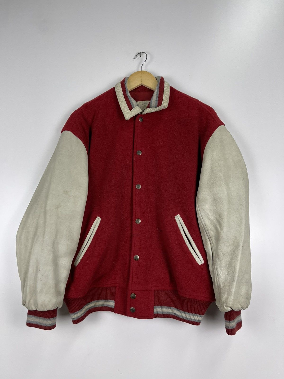 Vintage Vintage Mayson Grey Varsity Jacket Size US L / EU 52-54 / 3 - 2 Thumbnail