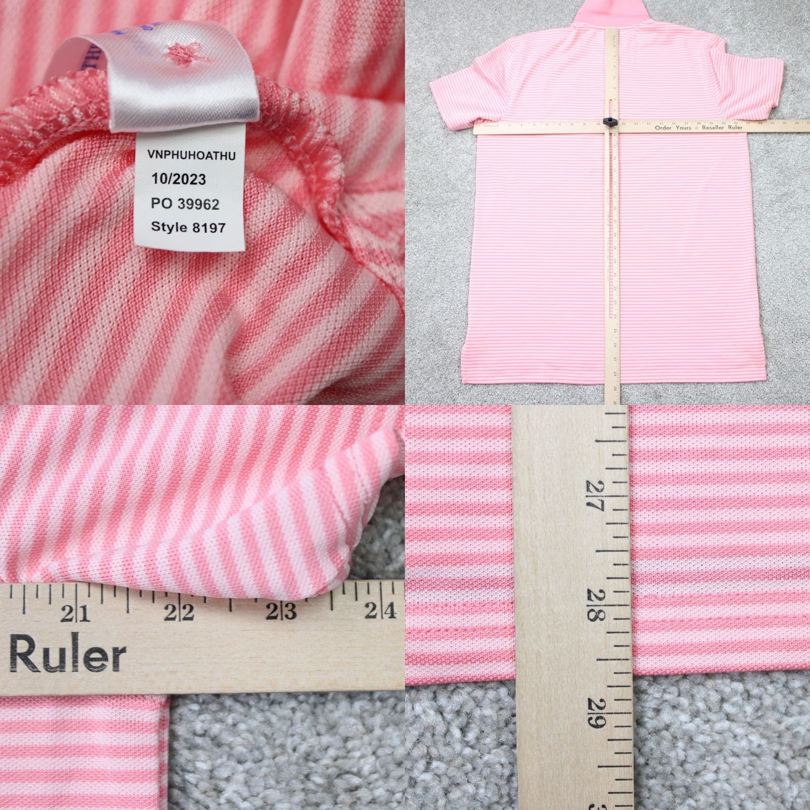 Southern Tide Southern Tide Polo Shirt Men Medium Pink Fort Frederick Stripe Short Sleeve Polo Size US M / EU 48-50 / 2 - 8 Thumbnail