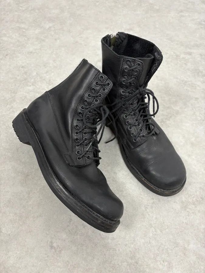 Diesel Diesel Black Multilaced Combat Leather Boots Size US 8 / EU 41 - 5 Thumbnail