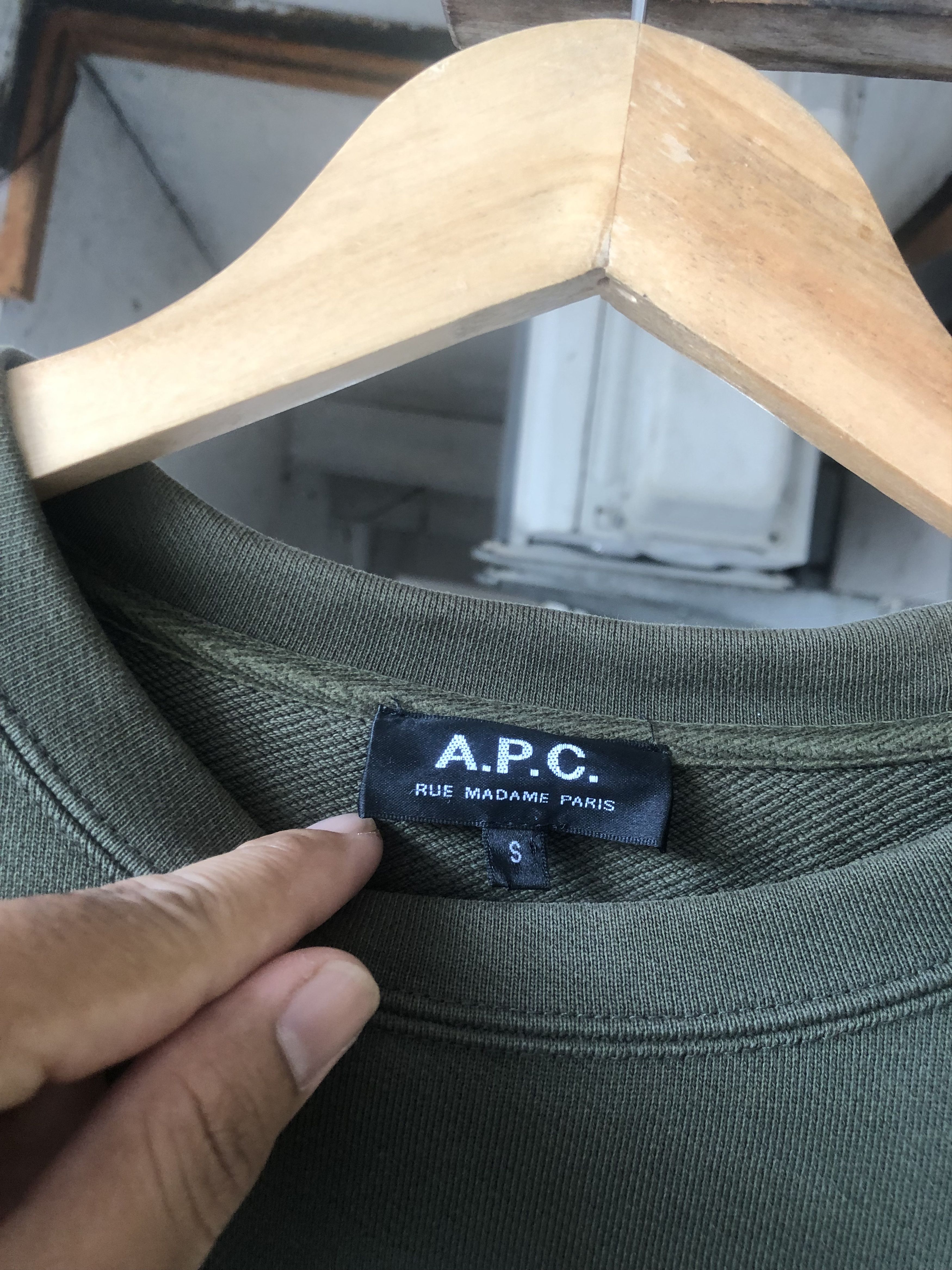 A.P.C. A.P.C. Big Logo Green Army Sweatshirt Size S / US 4 / IT 40 - 2 Thumbnail