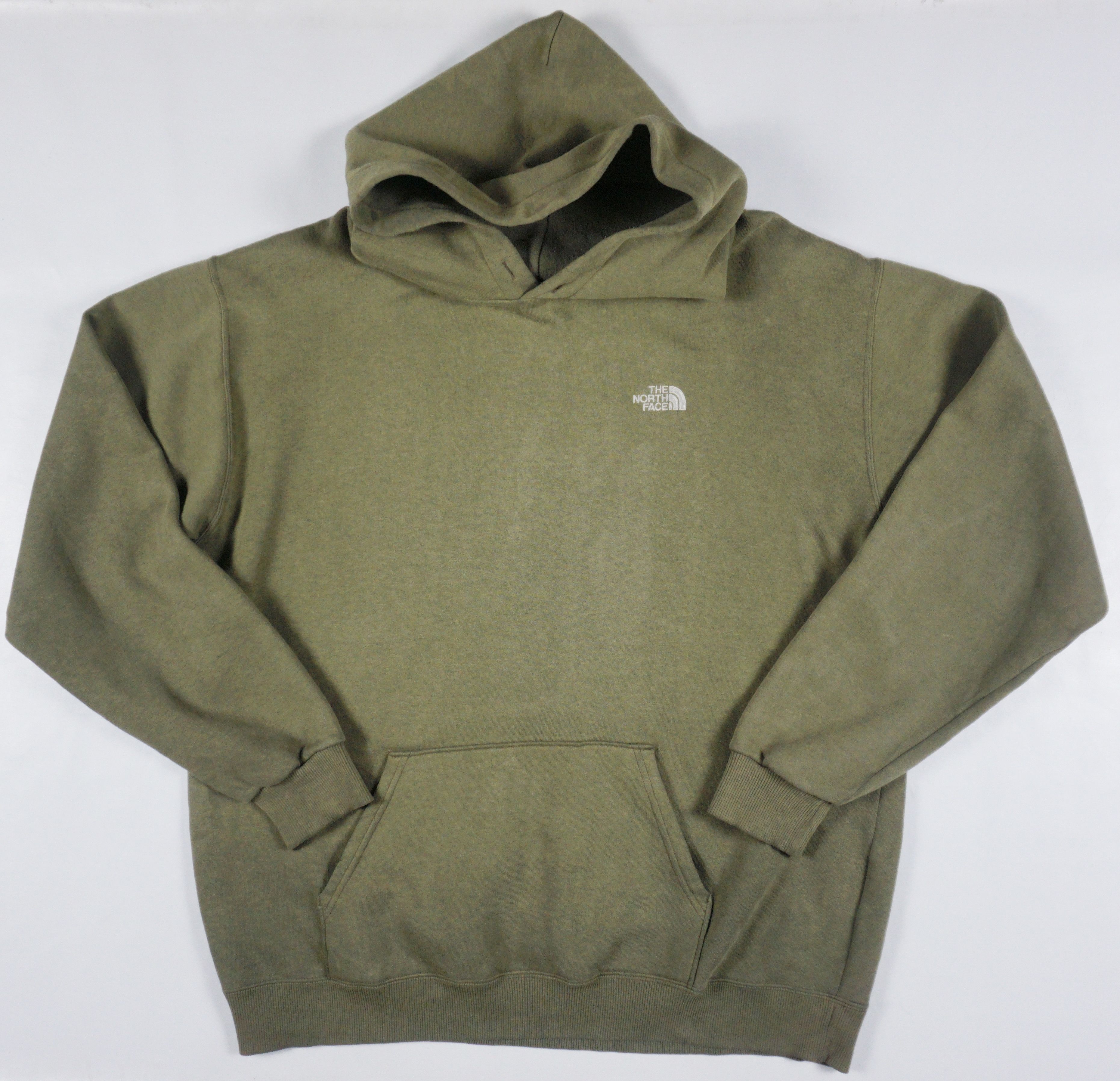 Vintage 90s XXL Size Distress Green Hoodie Sweatshirt