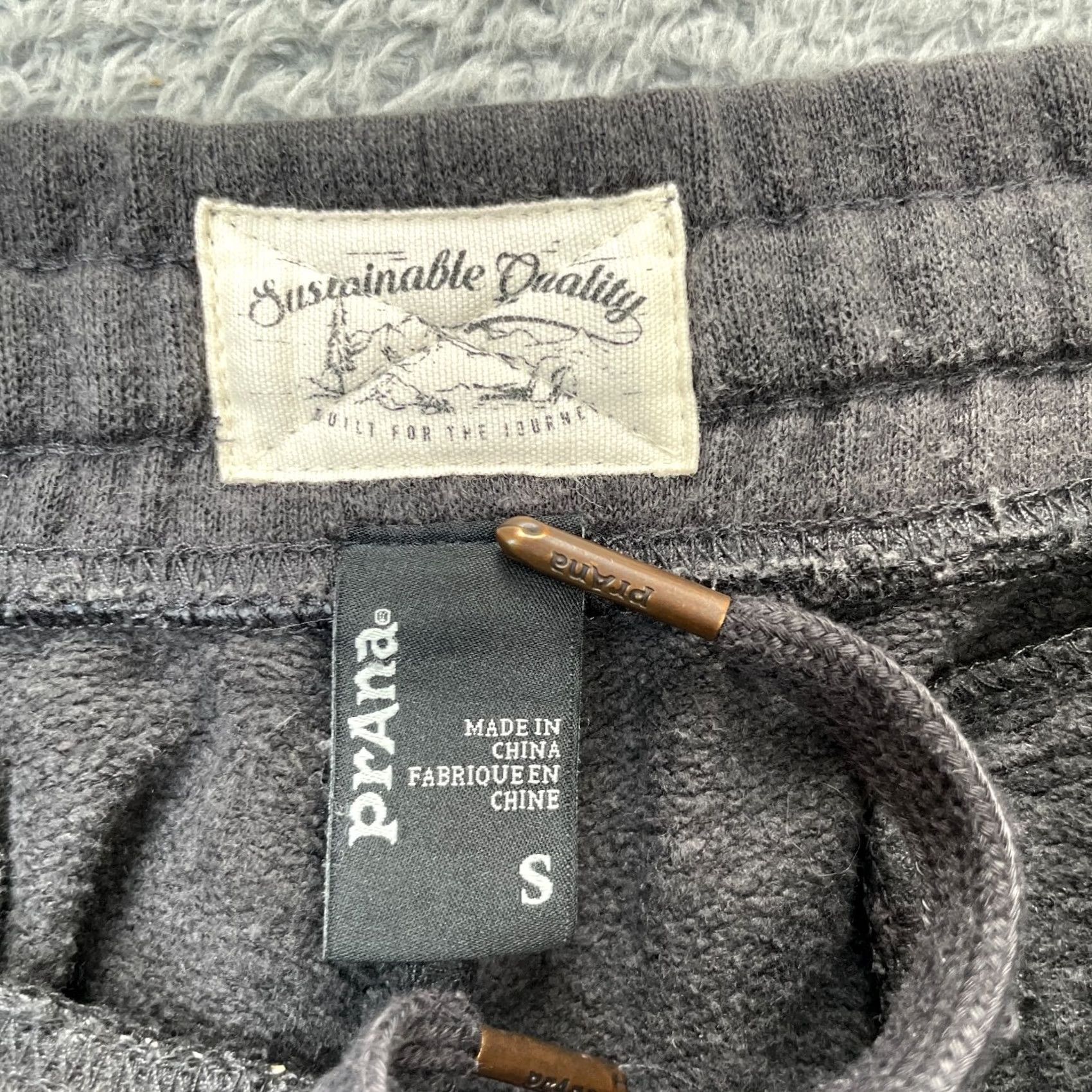 Prana prAna Sweatpants Pants Mens Small Gray Fleece Tapered Leg Drawstring Performance Activewear Casual Baggy Lounge Pants Slim Fit Size US 30 / EU 46 - 3 Thumbnail
