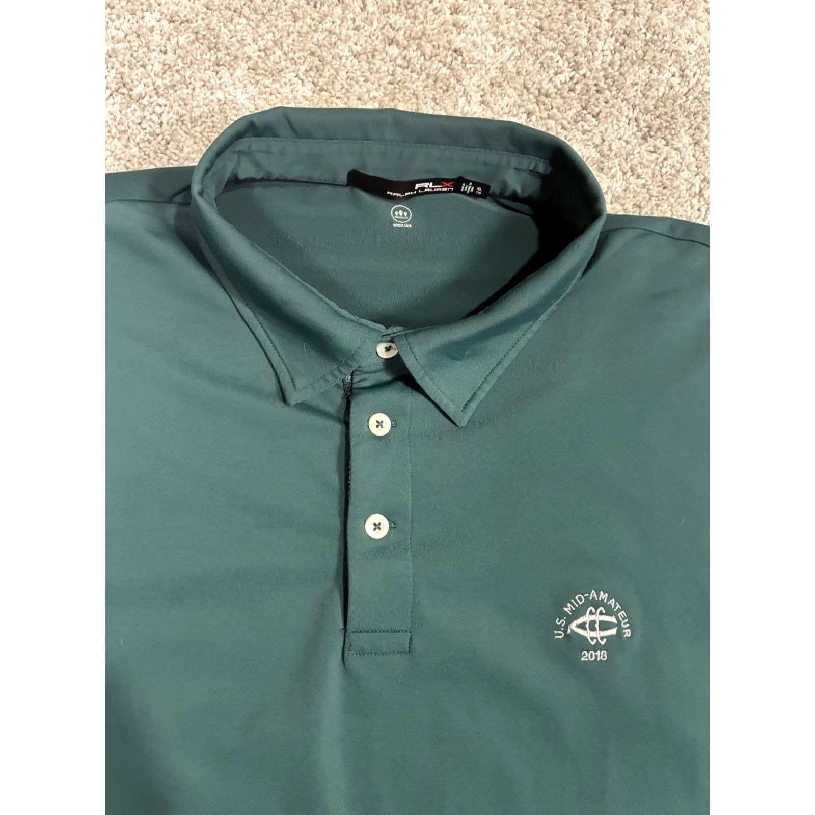 Ralph Lauren Ralph Lauren RLX Polo Men’s XL Green 2018 US Mid Amateur Charlotte Country Club Golf Tennis Performance Size US XL / EU 56 / 4 - 2 Thumbnail