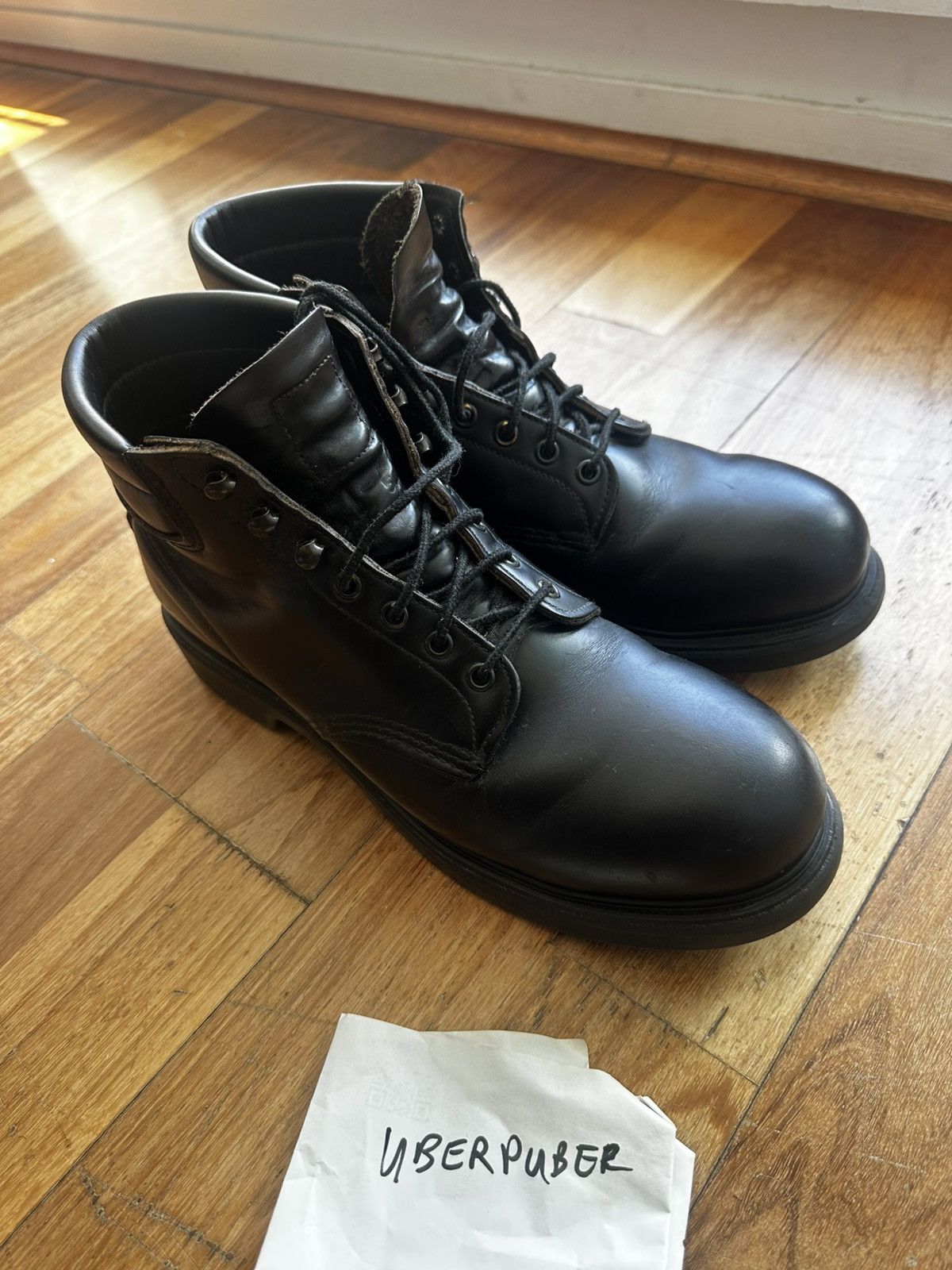 Red Wing RED WING 9070 Black Round Toe Leather Boots (US 8D) | Grailed
