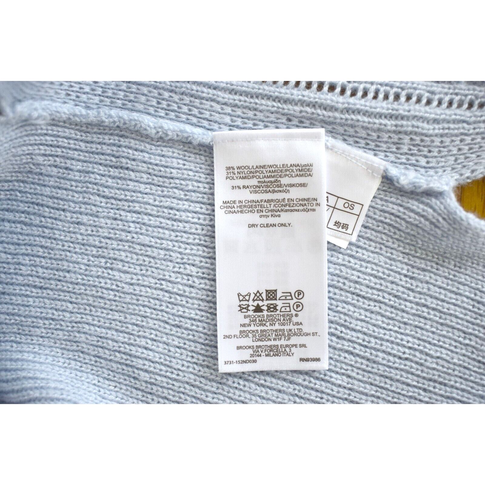 Brooks Brothers BROOKS BROTHERS Blue Wool Cable Knit Poncho Sweater ONE SIZE Size ONE SIZE - 5 Thumbnail