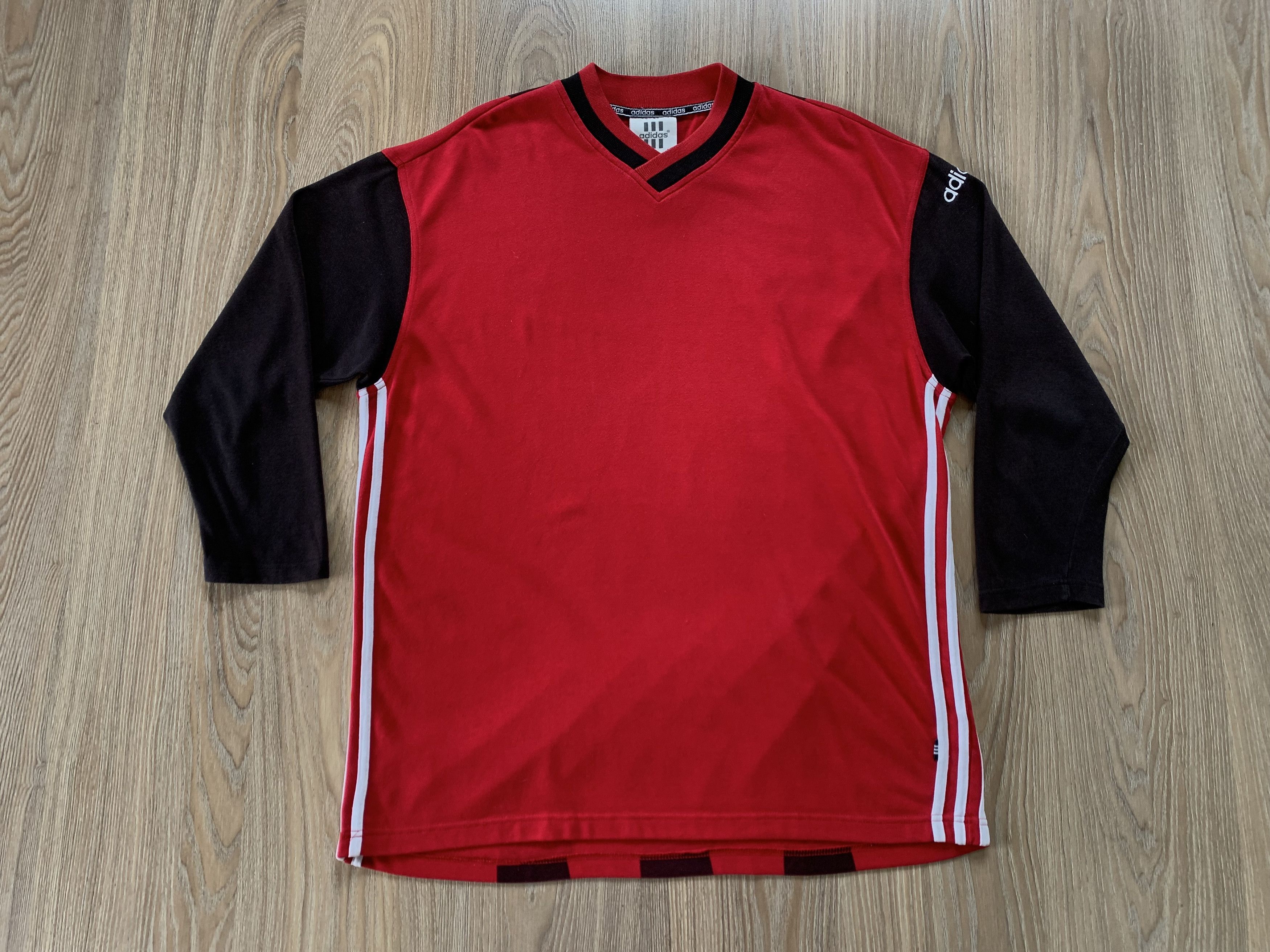 Adidas × Vintage Adidas D7 Vintage Stripe Cotton Longsleeve Size US L / EU 52-54 / 3 - 2 Thumbnail
