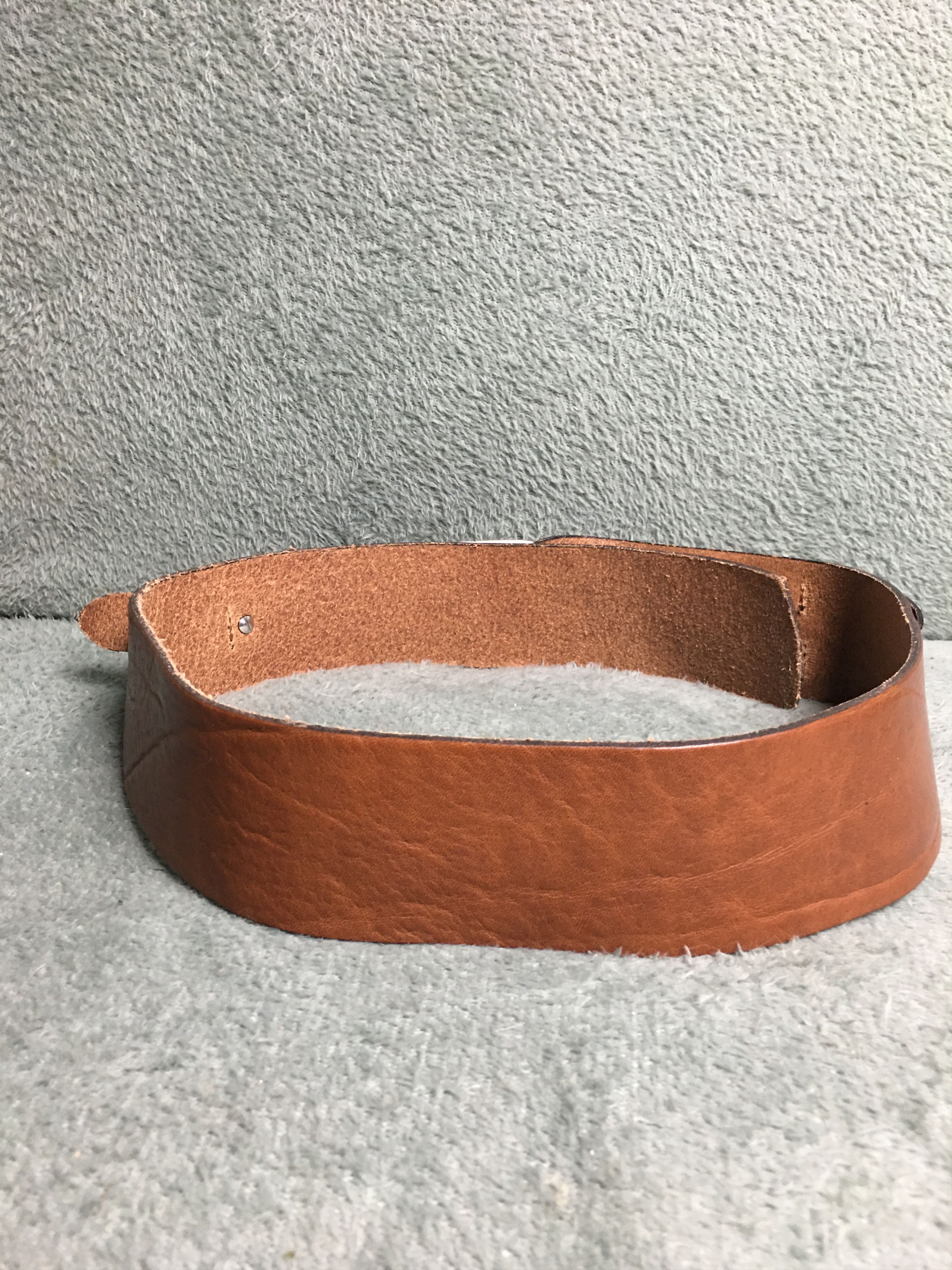 Leather SCAPA Italy Wide Leather Belt Horsebit Buckle Size 85 Size ONE SIZE - 3 Thumbnail