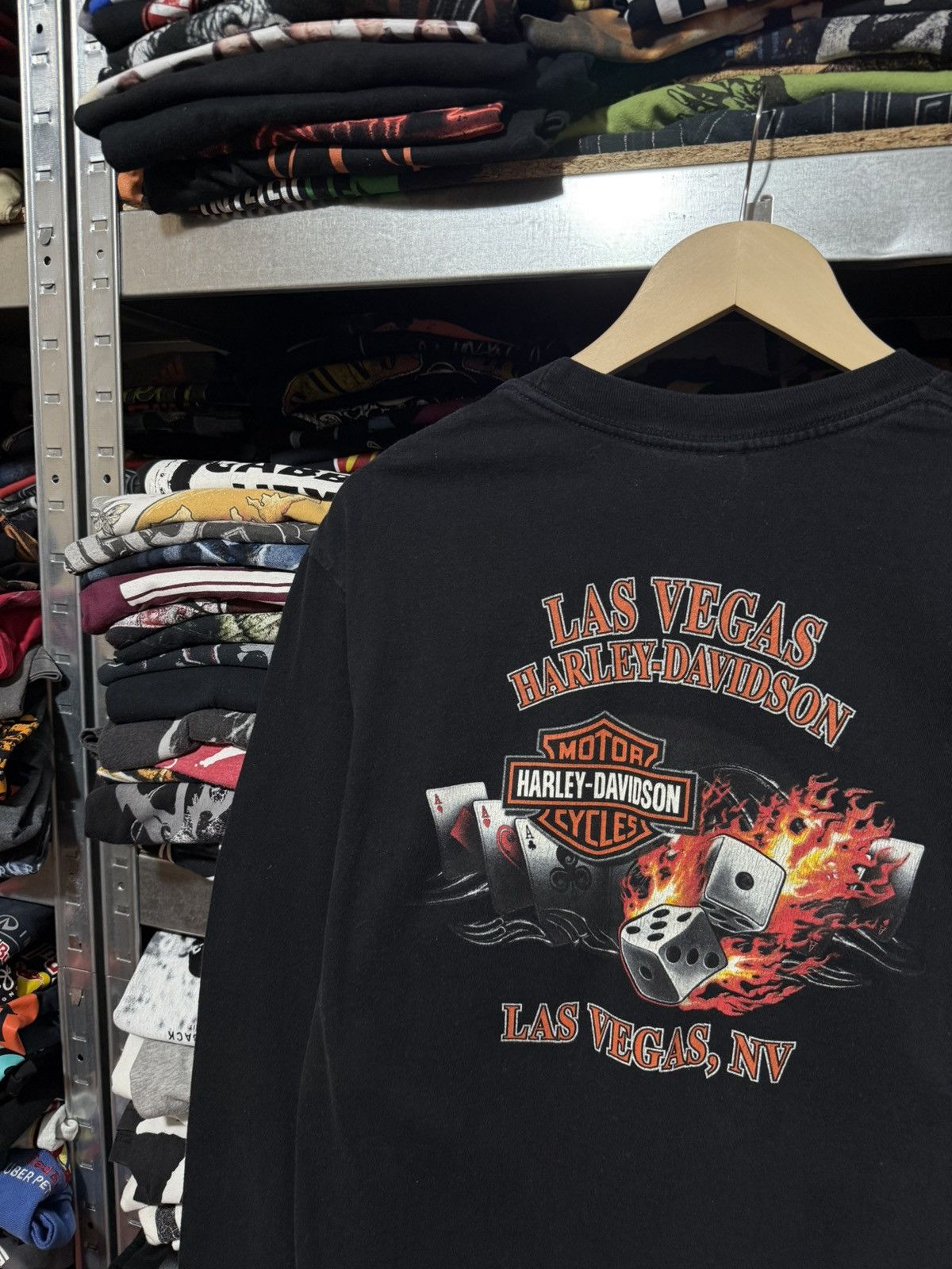 Harley Davidson Vintage 2006 Harley Davidson Poker Long Sleeve T-Shirt Y2K Size US L / EU 52-54 / 3 - 3 Thumbnail