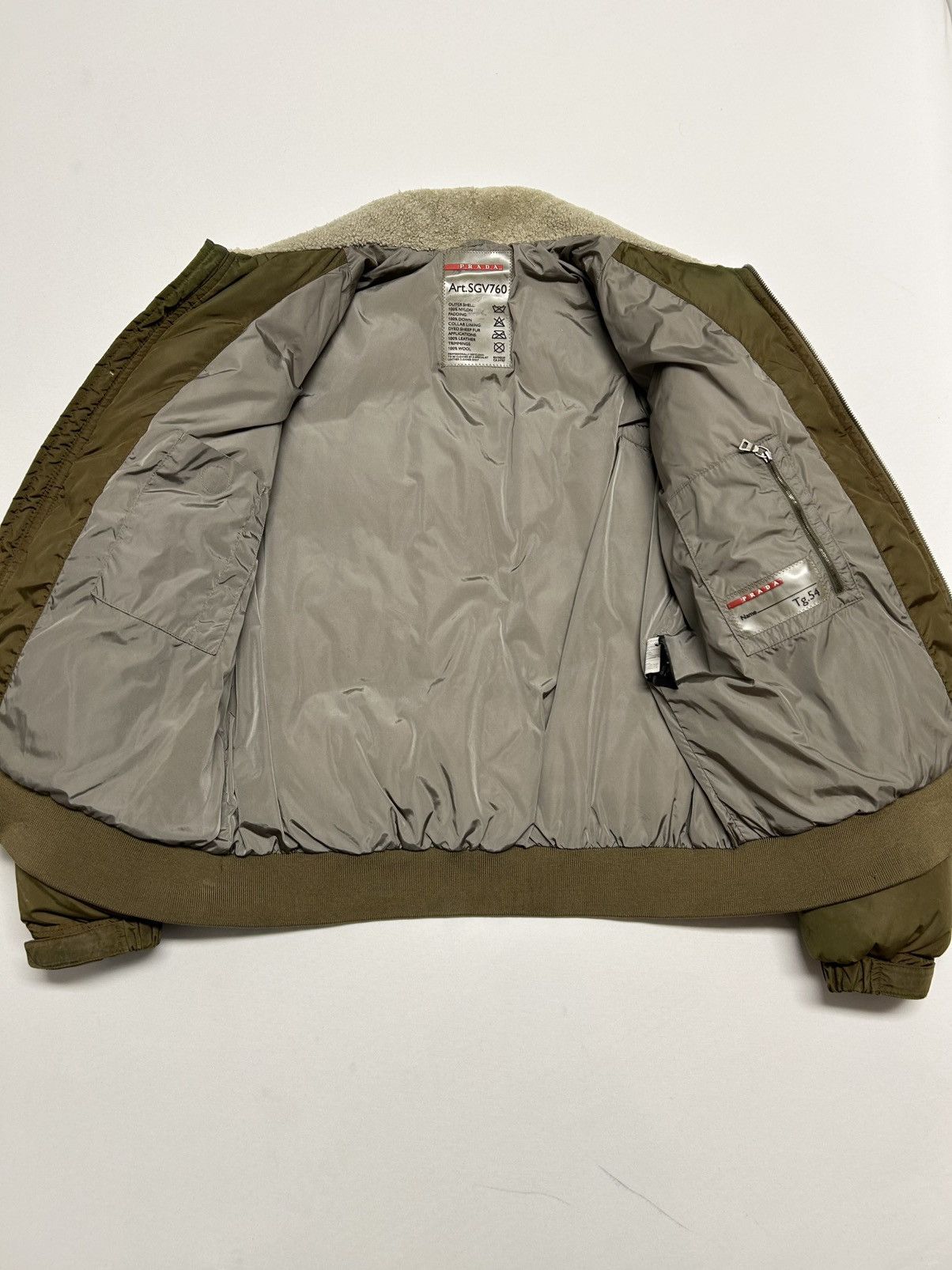 Prada FW2000 Shearling-Collar Puffer Bomber Size US L / EU 52-54 / 3 - 6 Thumbnail