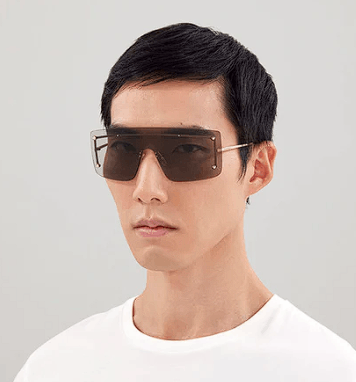 Alexander McQueen NEW ALEXANDER MCQUEEN AM0412S 002 SHIELD GOLD SUNGLASSES Size ONE SIZE - 2 Thumbnail