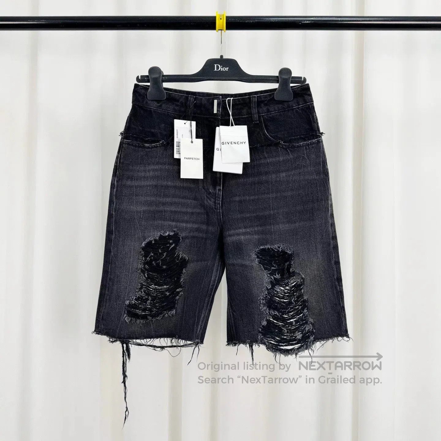Givenchy Givenchy Distressed Denim Shorts. Size US 36 / EU 52 - 1 Thumbnail