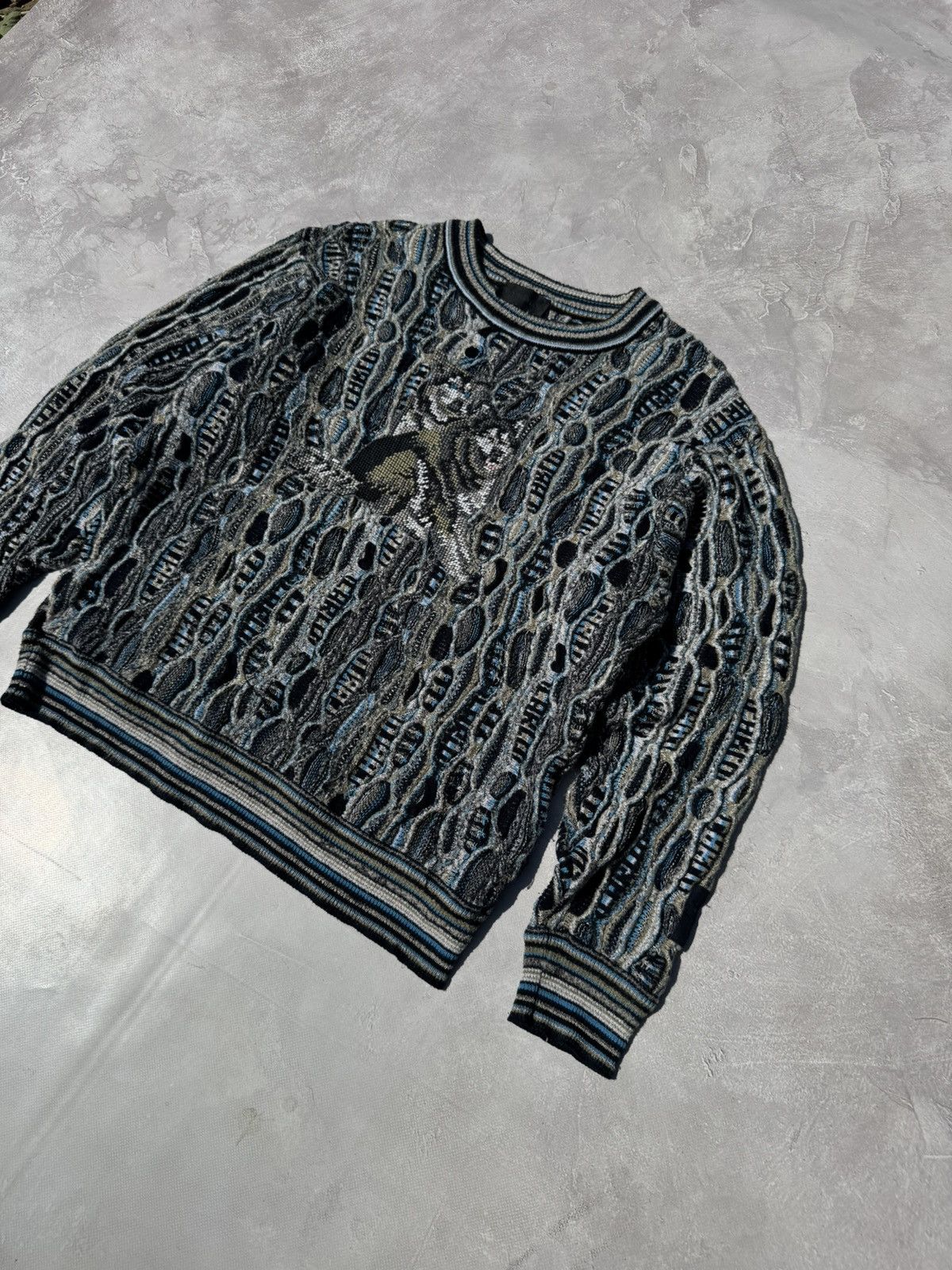 Carlo Colucci Vintage Carlo Colucci Husky Coogi Style Knit Sweater Size US M / EU 48-50 / 2 - 2 Thumbnail