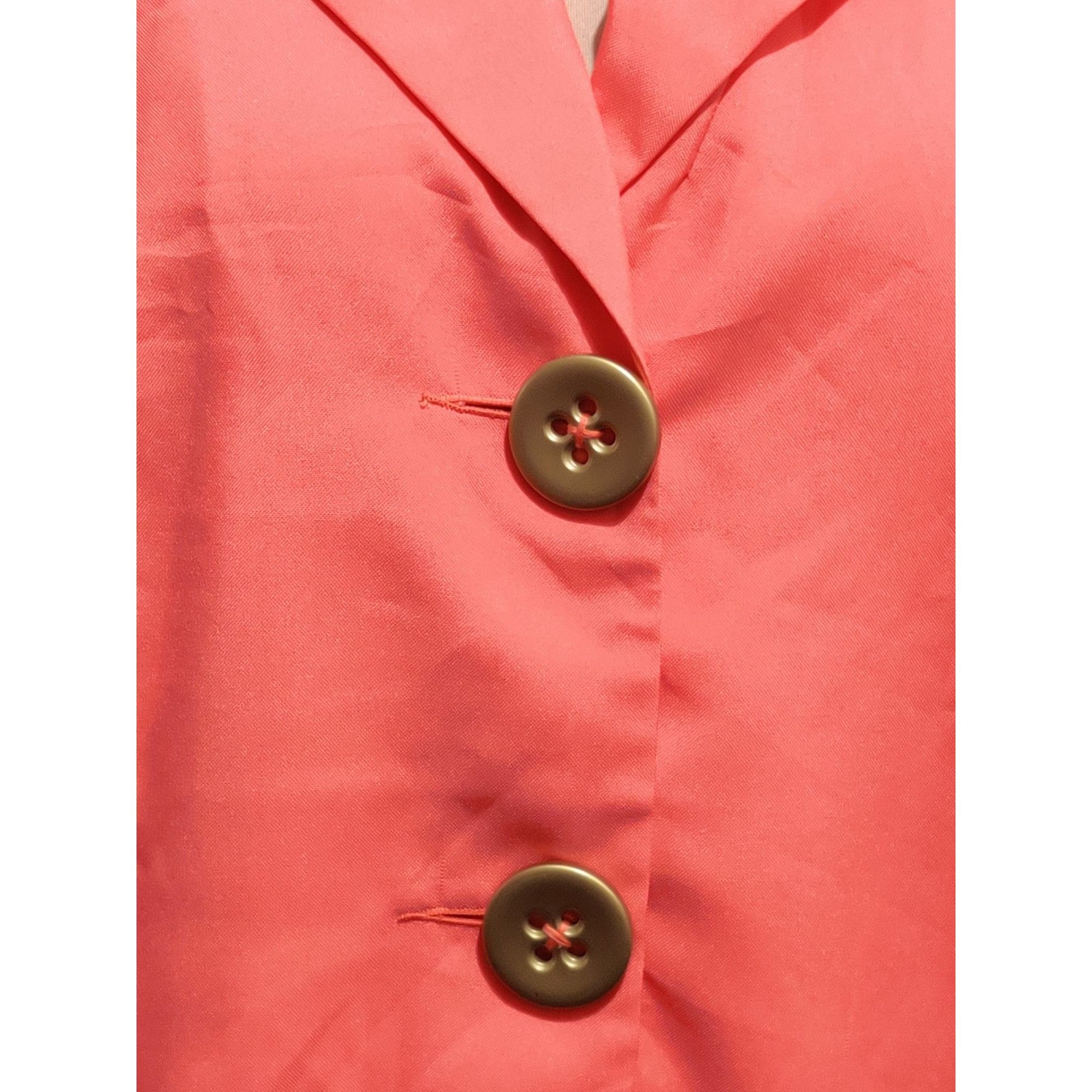 & Other Stories Allison Woods 22W Coral Button Front Plus Size Power Blazer Size 3XL / US 20-22 - 12 Thumbnail
