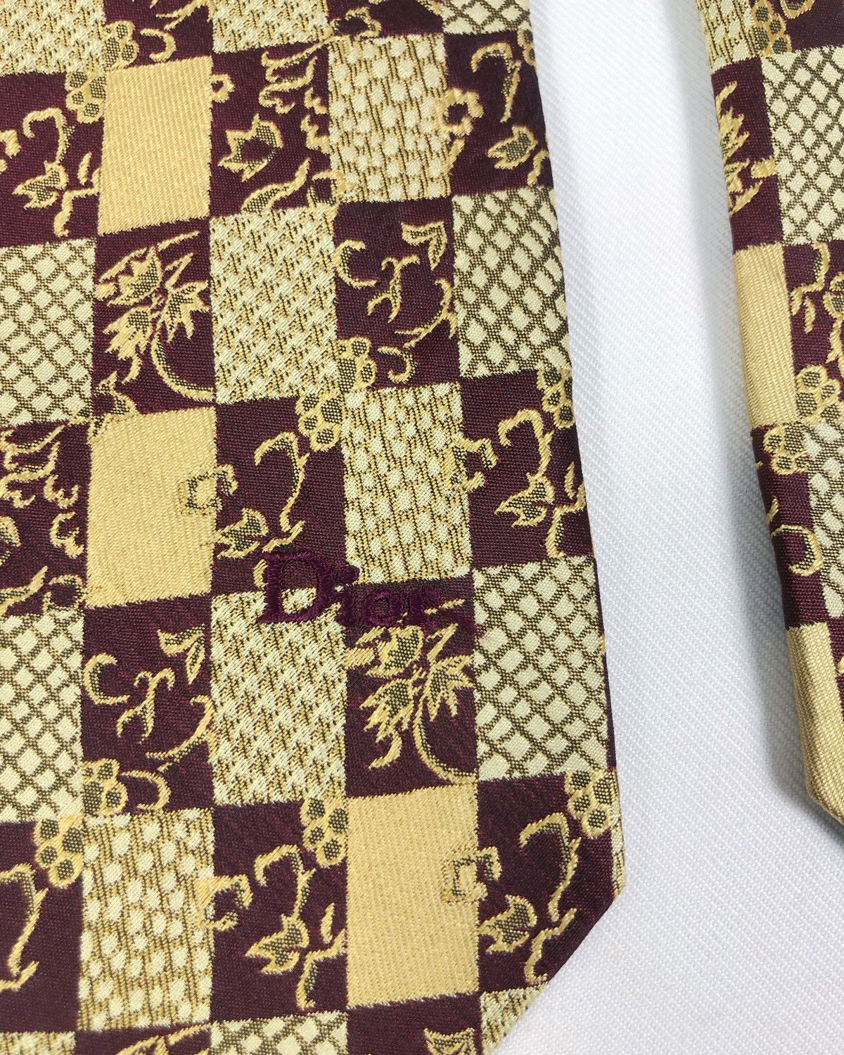 Christian Dior Monsieur Rare Vintage Christian Dior Monsieur Floral Silk Tie Size ONE SIZE - 4 Thumbnail