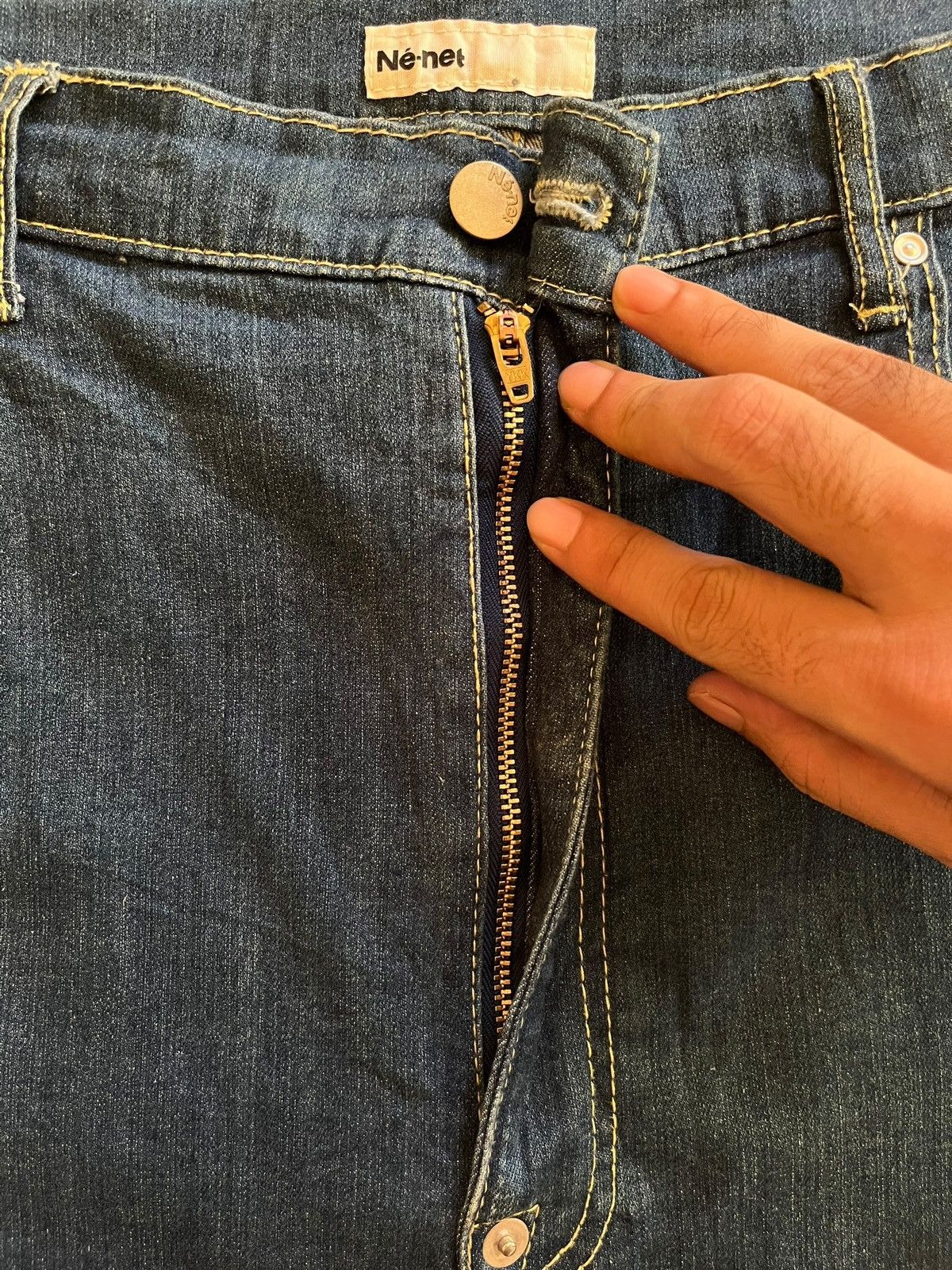 Issey Miyake × Japanese Brand × Ne-Net Vintage Japanese Ne-Net Buckle Back Mini Skirt Denim Size 29" - 3 Thumbnail