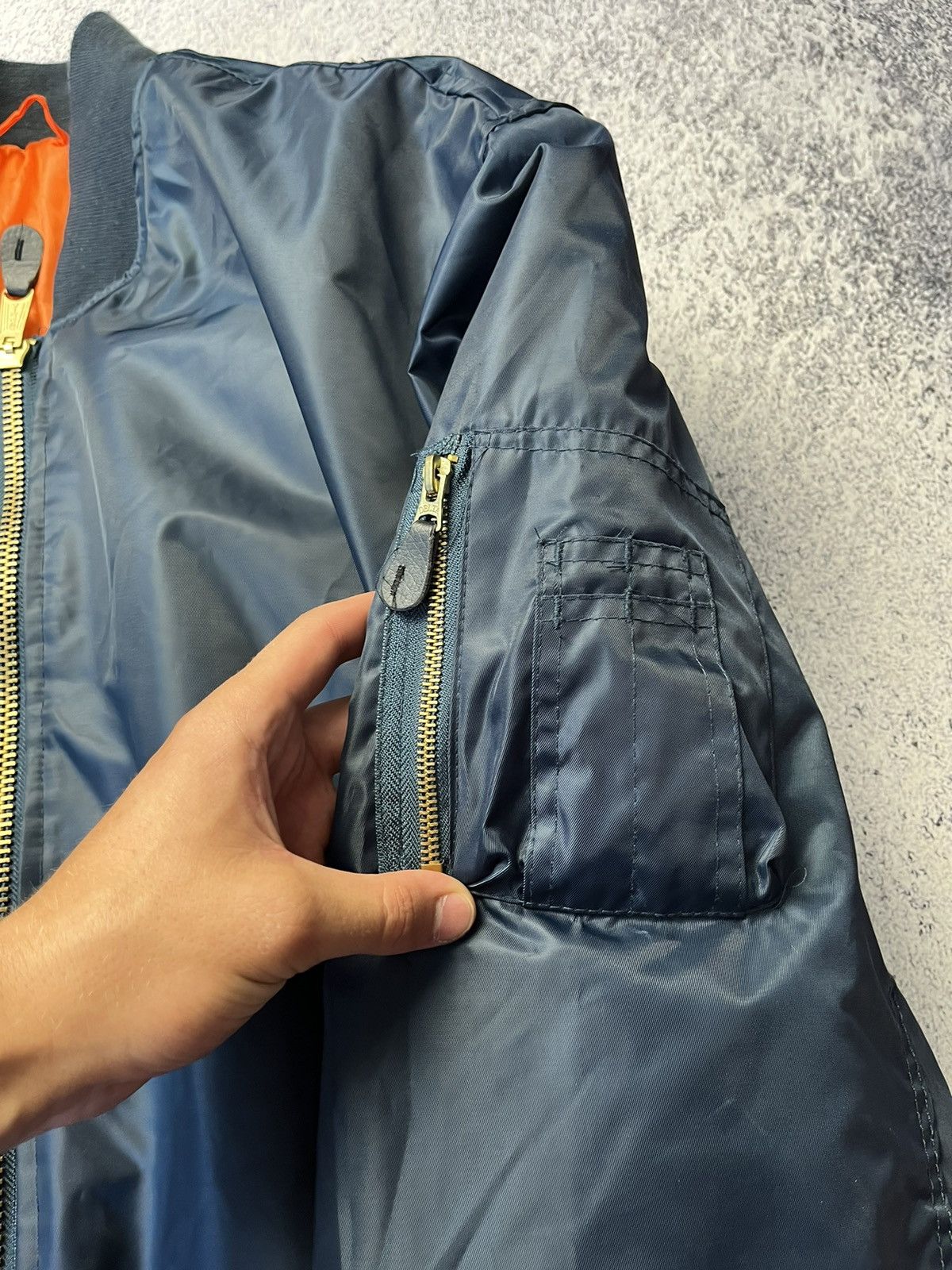 Vintage Vintage blue Reversible Bomber Jacket MA1 Size US XXL / EU 58 / 5 - 12 Thumbnail