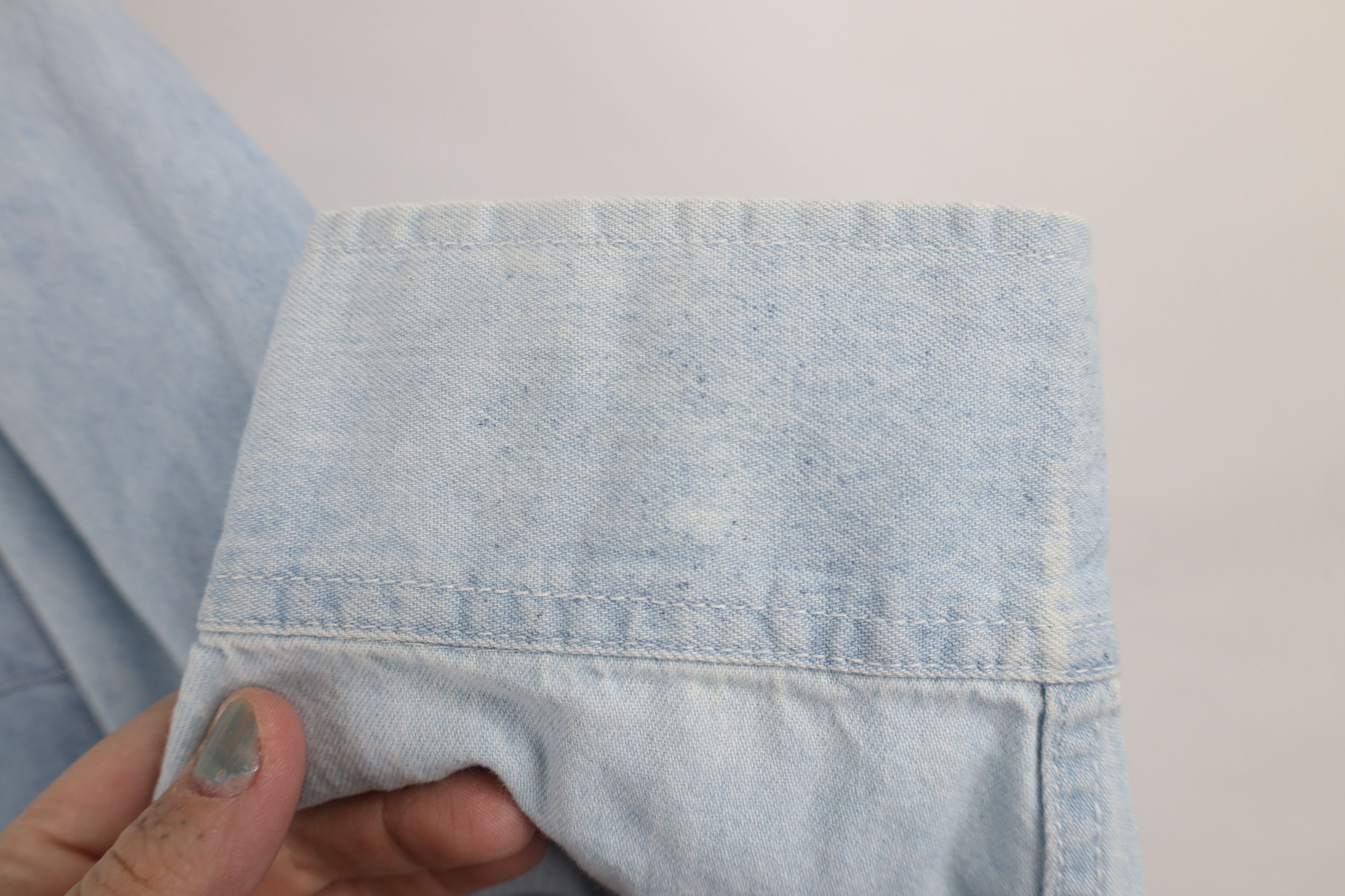 Vintage Vintage 90s Streetwear Denim Jean Button Down Shirt Blue Size US XL / EU 56 / 4 - 5 Thumbnail