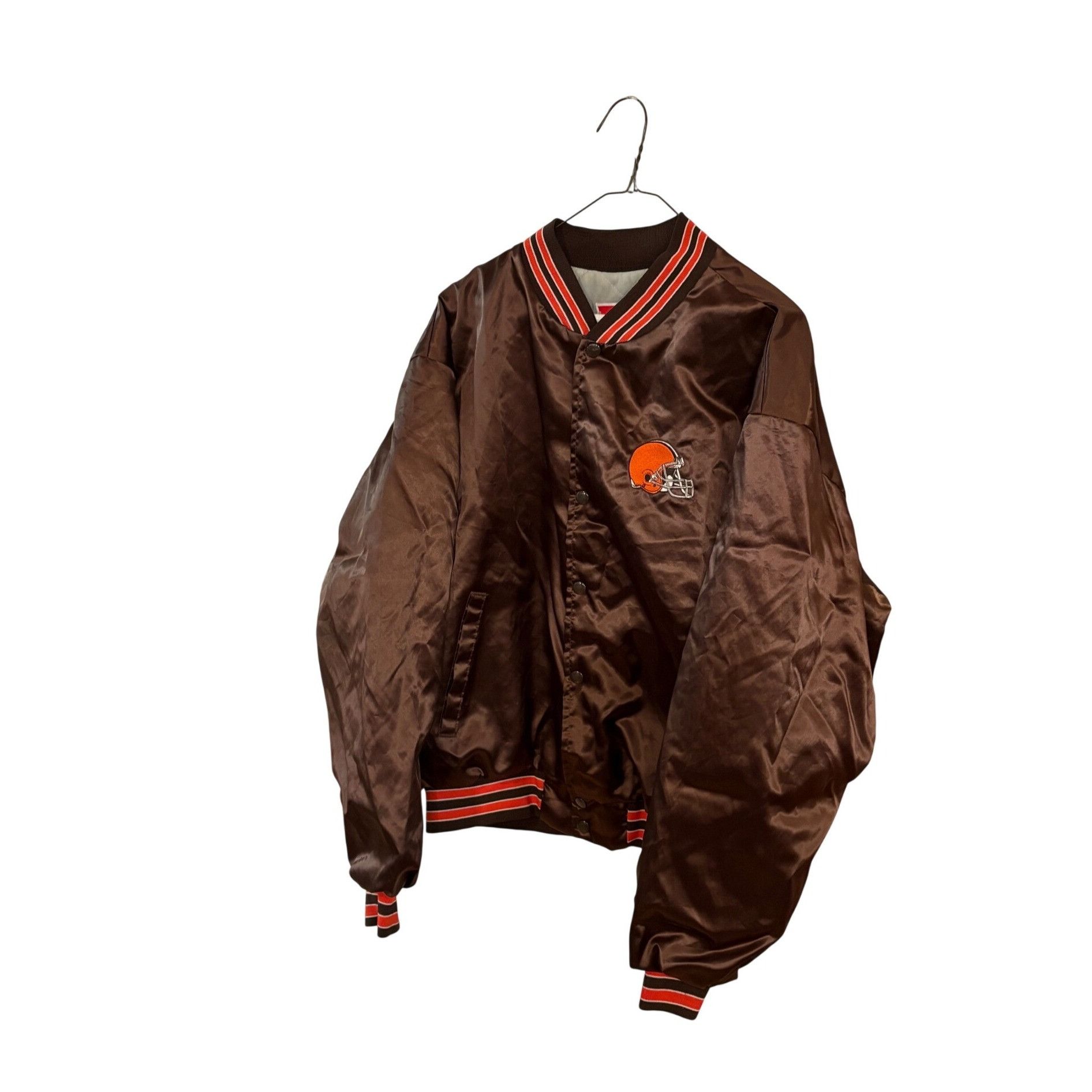 Swingster Vintage 80s Swingster Cleveland Browns NFL Football Satin Ja Size US XL / EU 56 / 4 - 4 Thumbnail