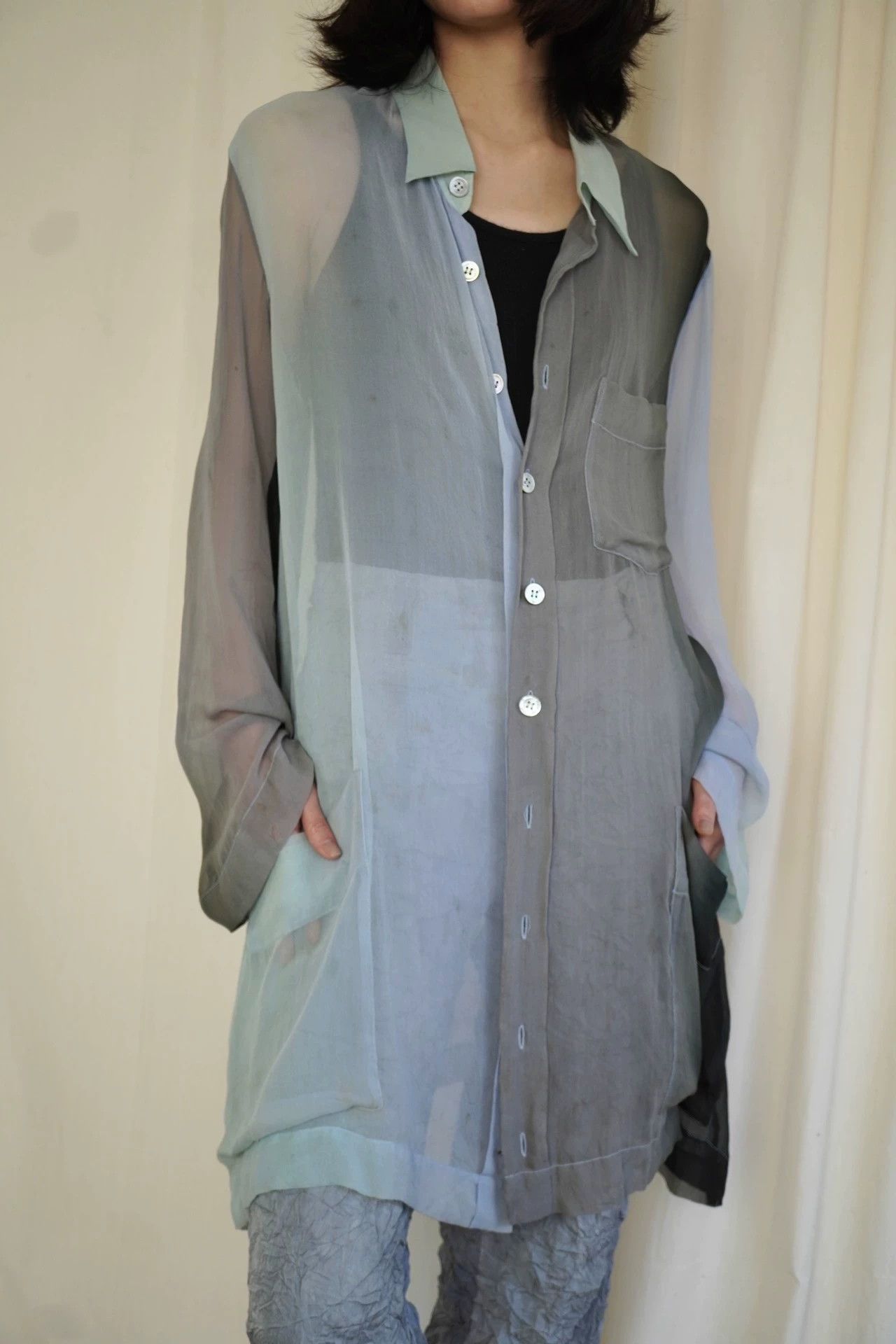 Issey Miyake Issey Miyake 1995ss Gradient Silk Shirt (Free Size) Size ONE SIZE - 8 Thumbnail