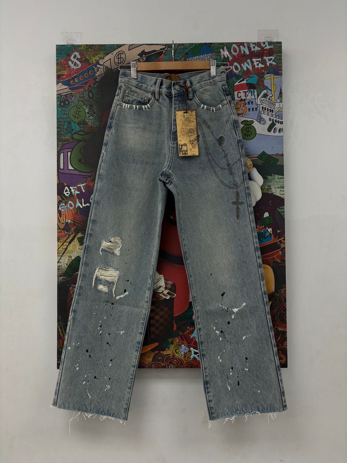 Birth of Royal Child Birth Of A Royal Child Jeans Cross Chains Light Wash Size US 28 / EU 44 - 1 Preview