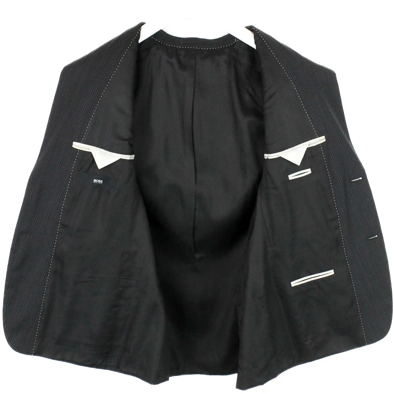 Hugo Boss HUGO BOSS Blazer Men US 36R Wool Pinstripe Notch Lapel Pasini1/Movie1 Wool Pinstripe Blazer Mens Size 36R - 4 Thumbnail