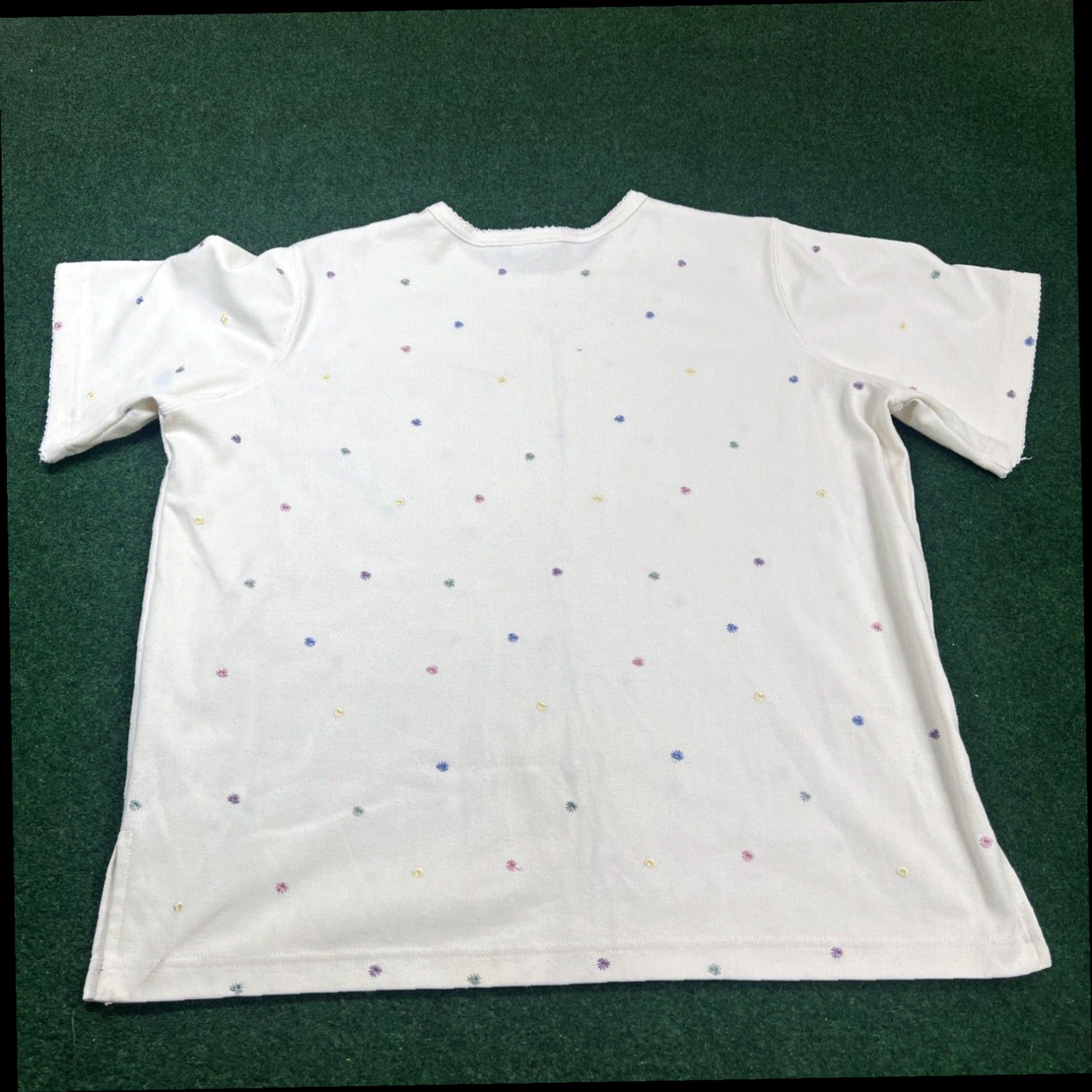 Vintage BonWorth Shirt Womens Petite Medium White Floral Short Sleeve Top Casual Ladies Size M / US 6-8 / IT 42-44 - 8 Thumbnail