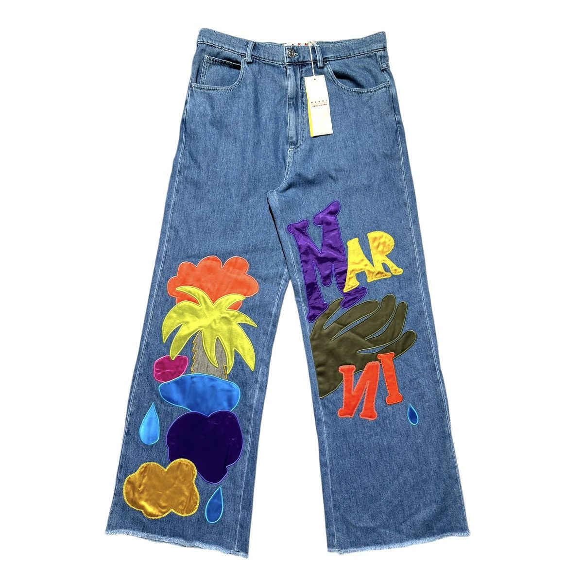 Marni SS23 painted double layer denim Size US 33 - 1 Thumbnail