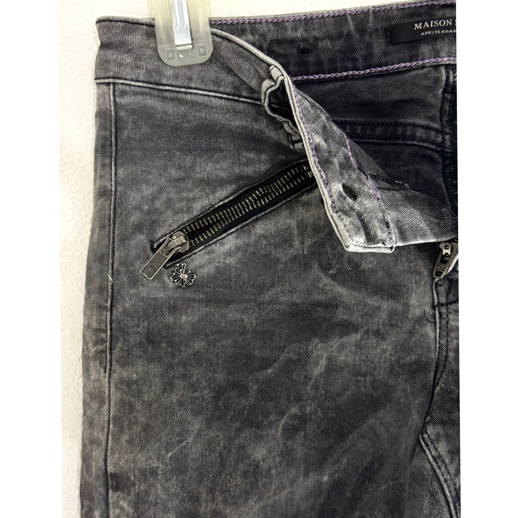 Maison Scotch MAISON SCOTCH La Parisienne Skinny Jeans Denim Women 27W L32 Black Zip Stretch 100% Cotton Regular Slim Skinny Jeans Womens Size 27" / US 4 / IT 40 - 5 Thumbnail