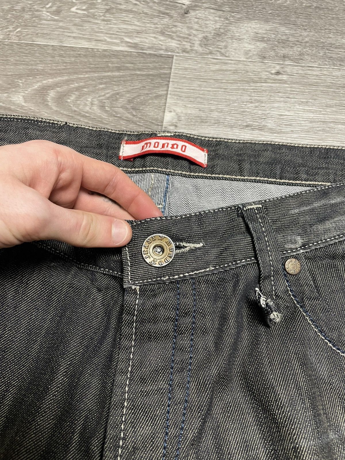 Other Vintage Mondo Distressed Skull Graphic Patchwork Jeans Denim Size US 36 / EU 52 - 12 Thumbnail
