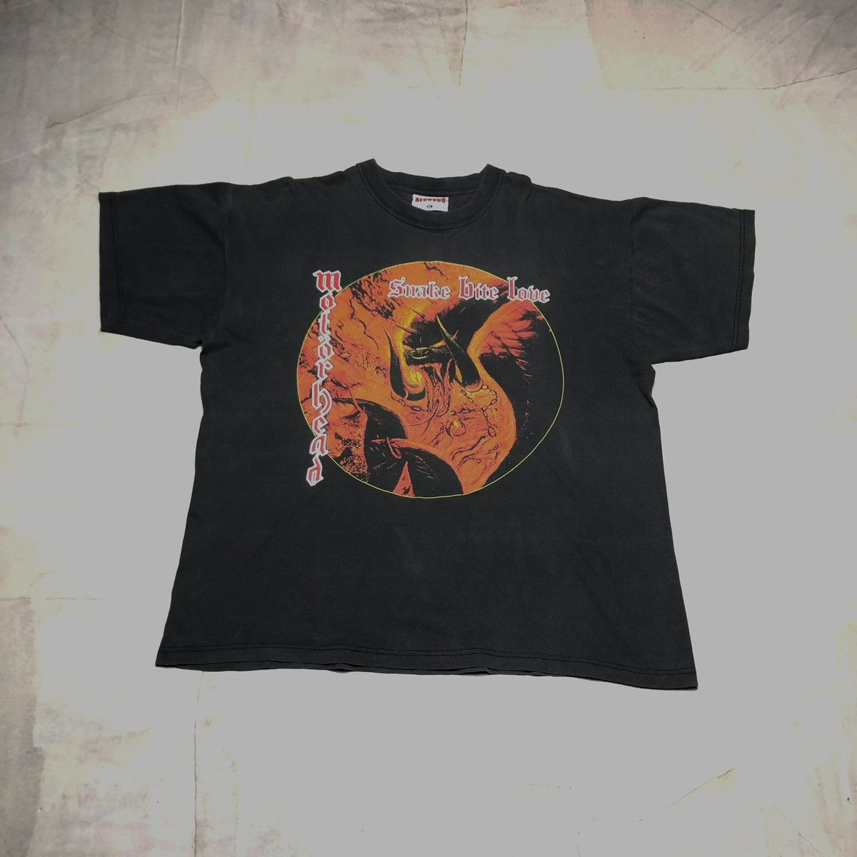 Band Tees vintage 80s Motorhead SNAKE BITE LOVE Band Rock T shirt rare Size US XL / EU 56 / 4 - 1 Thumbnail