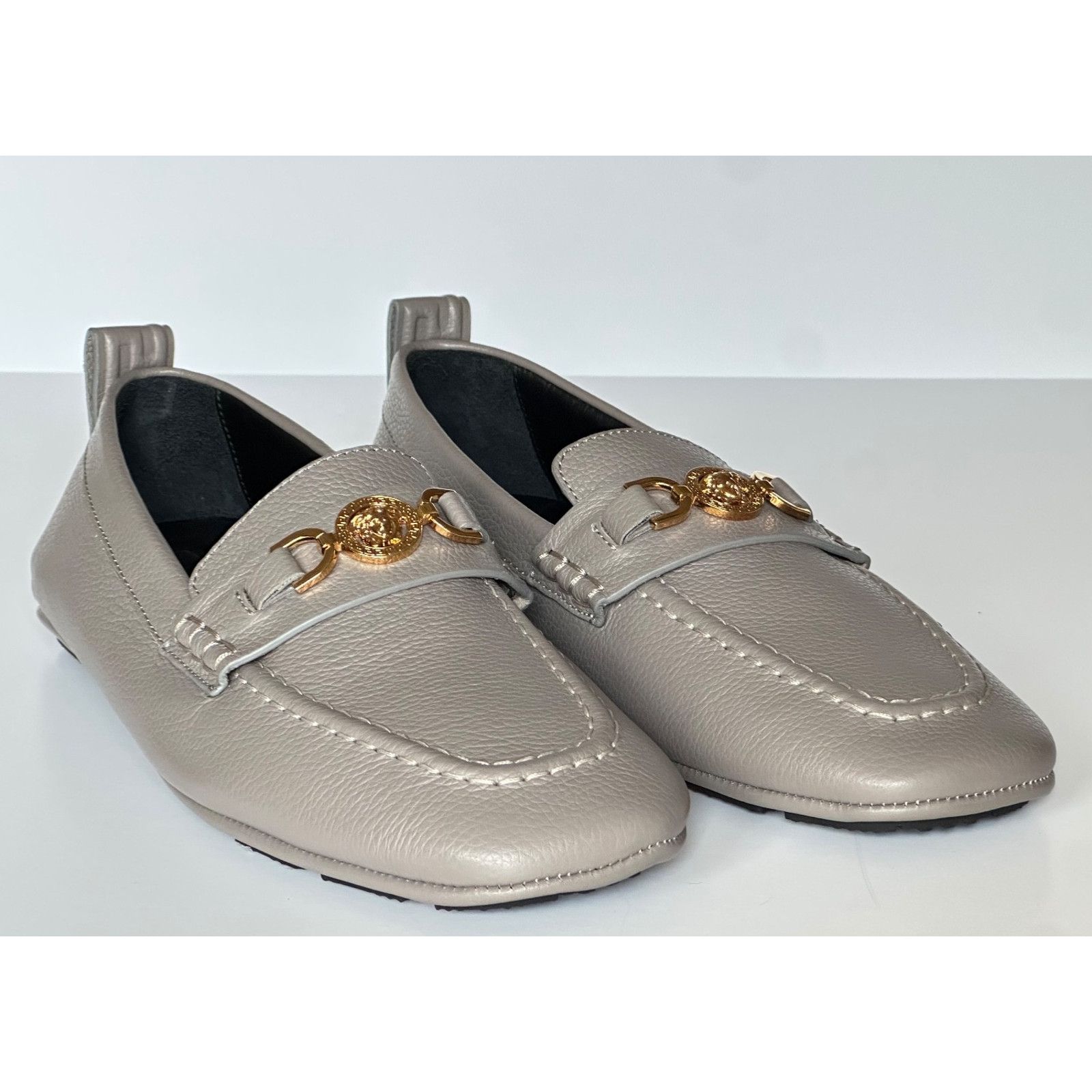 Versace Versace Gold Medusa Gray Leather Driver Shoes 8 US 1017072 Size US 8 / EU 41 - 15 Thumbnail