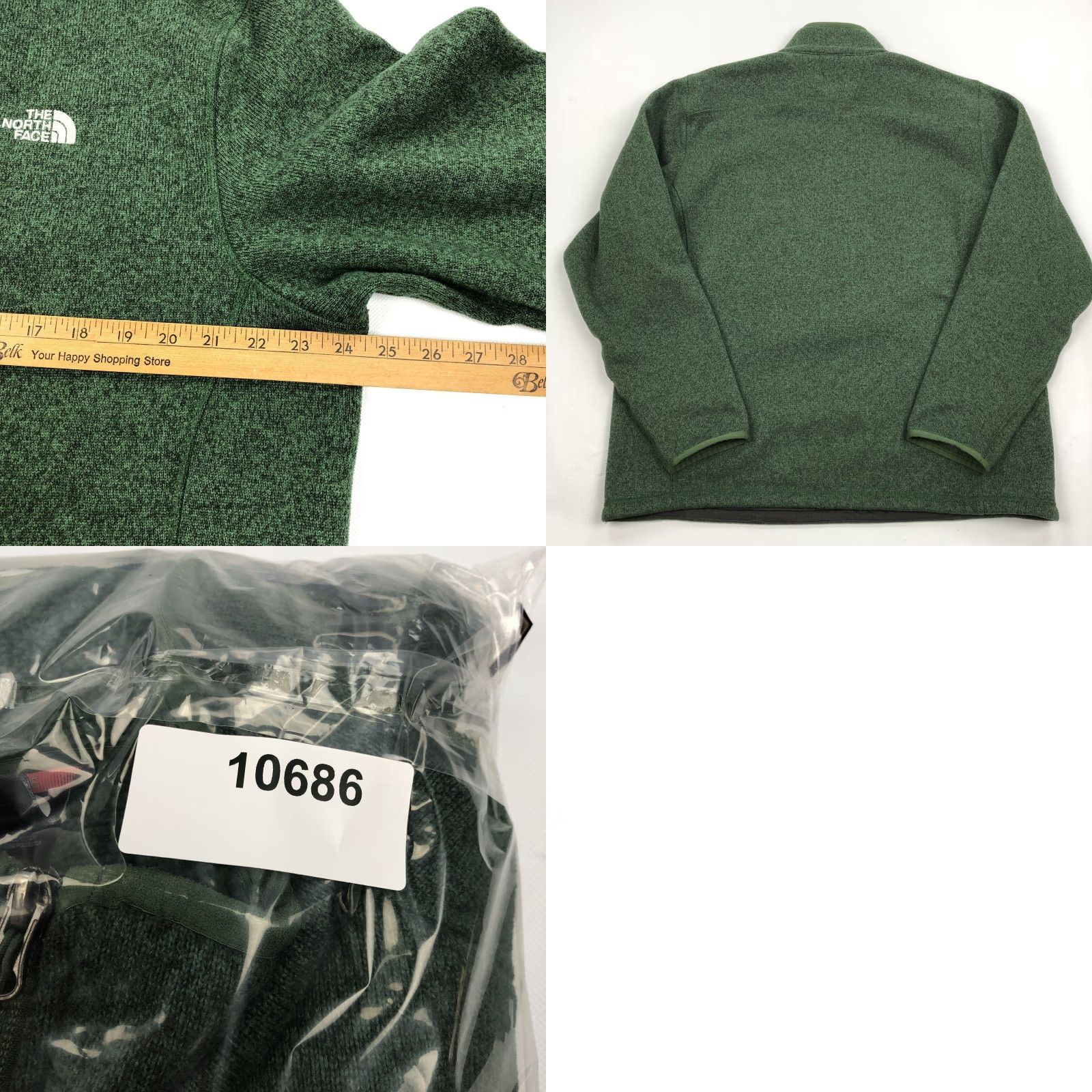 The North Face The North Face Men's XL Green 1/4 Zip Fleece Pullover Sweater Jacket Hoodie Breathing Outdoor Sports Size US XL / EU 56 / 4 - 8 Thumbnail