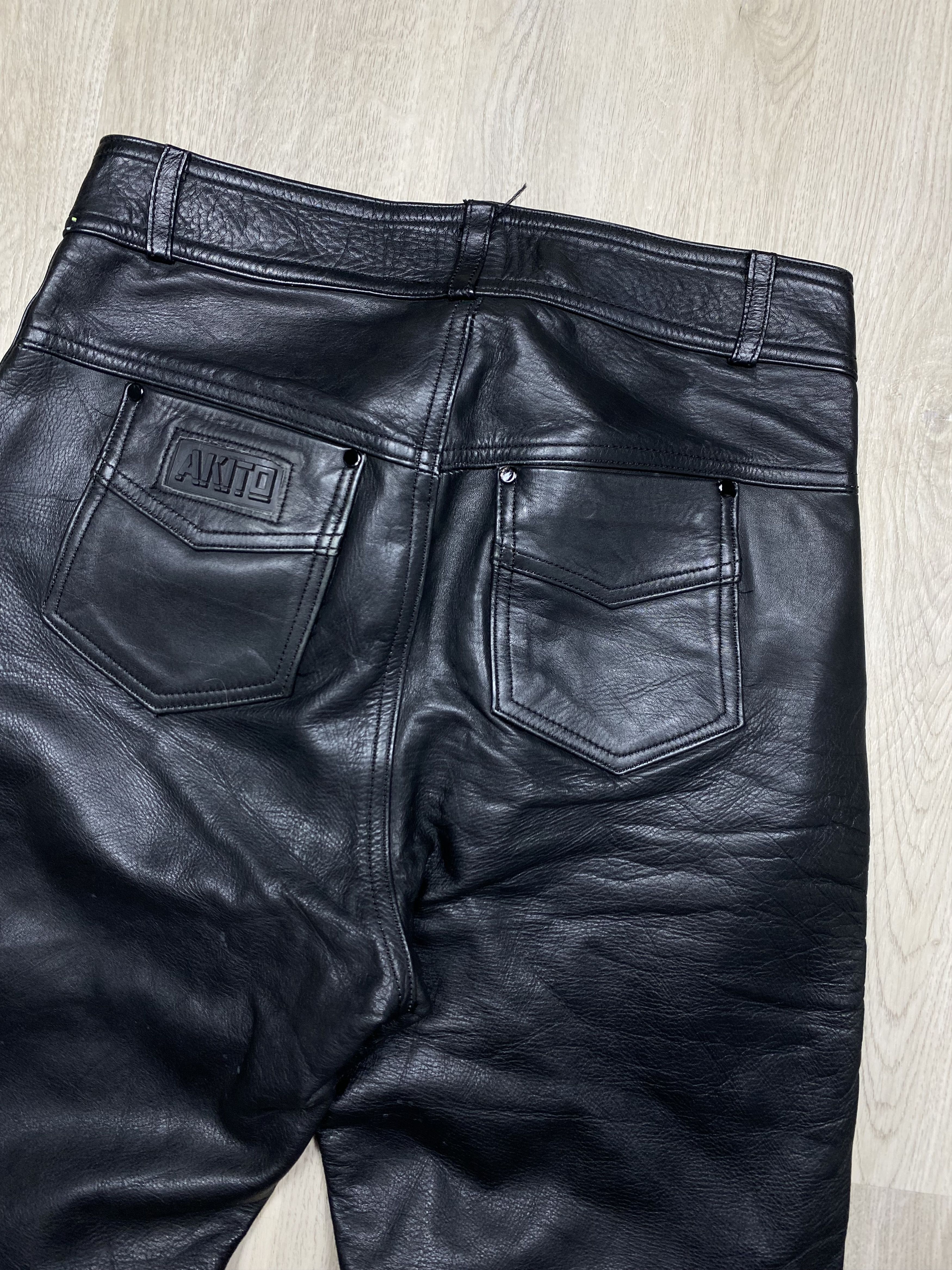 Genuine Leather Akito Vintage Mens Genuine Leather Pants Biker Motorcycle Size US 32 / EU 48 - 9 Thumbnail