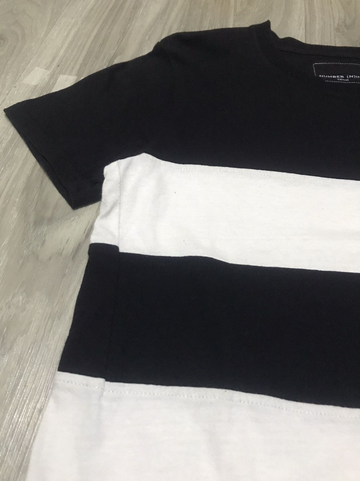 Number (N)ine Number Nine - Stripe Boarder Cotton tShirt Size US S / EU 44-46 / 1 - 15 Thumbnail