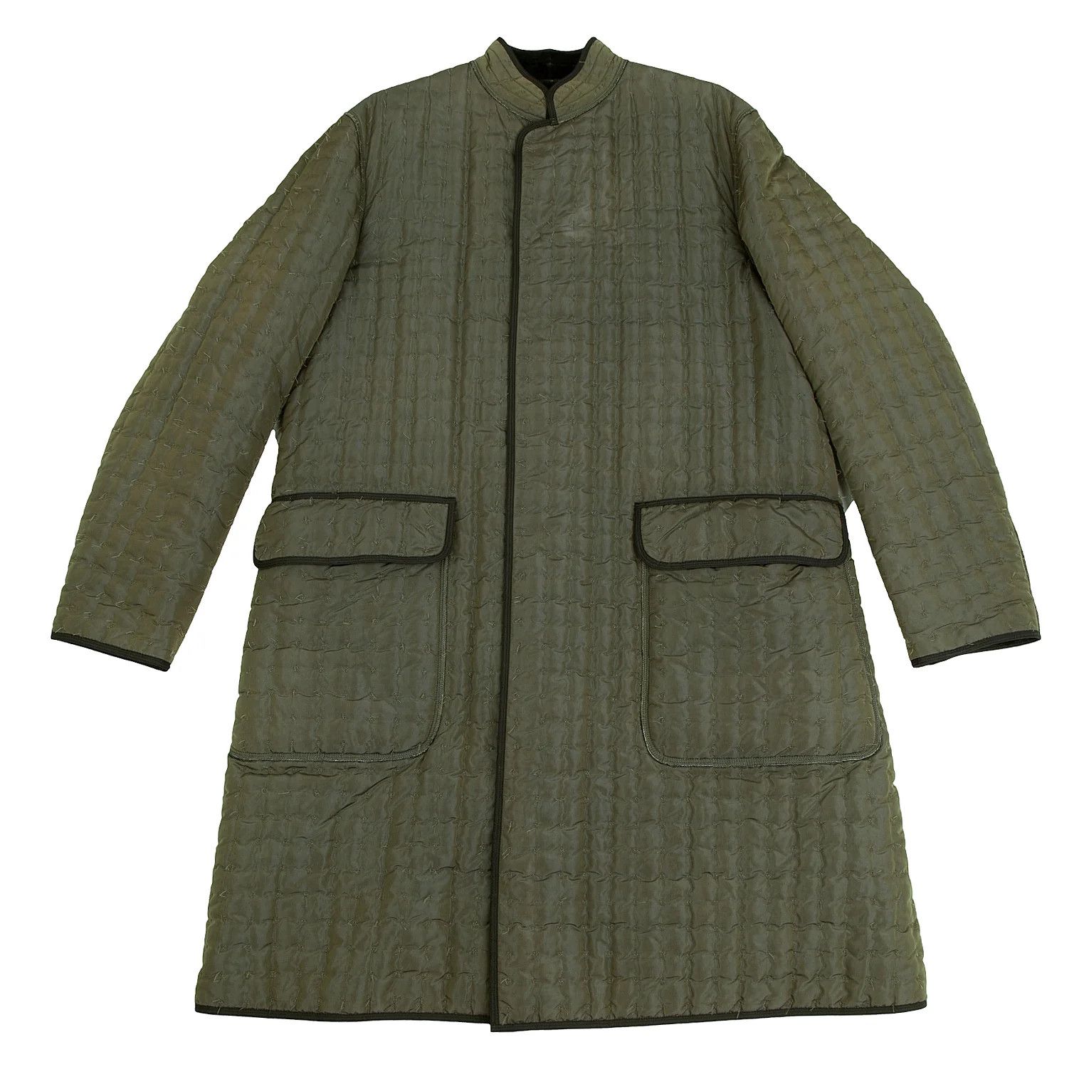 Snap Button Coat in Khaki and Black Size 48