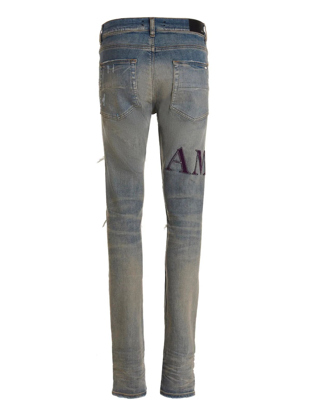 Amiri o1gr1nt0924 Serif Logo Jeans in Clay Indigo | Grailed