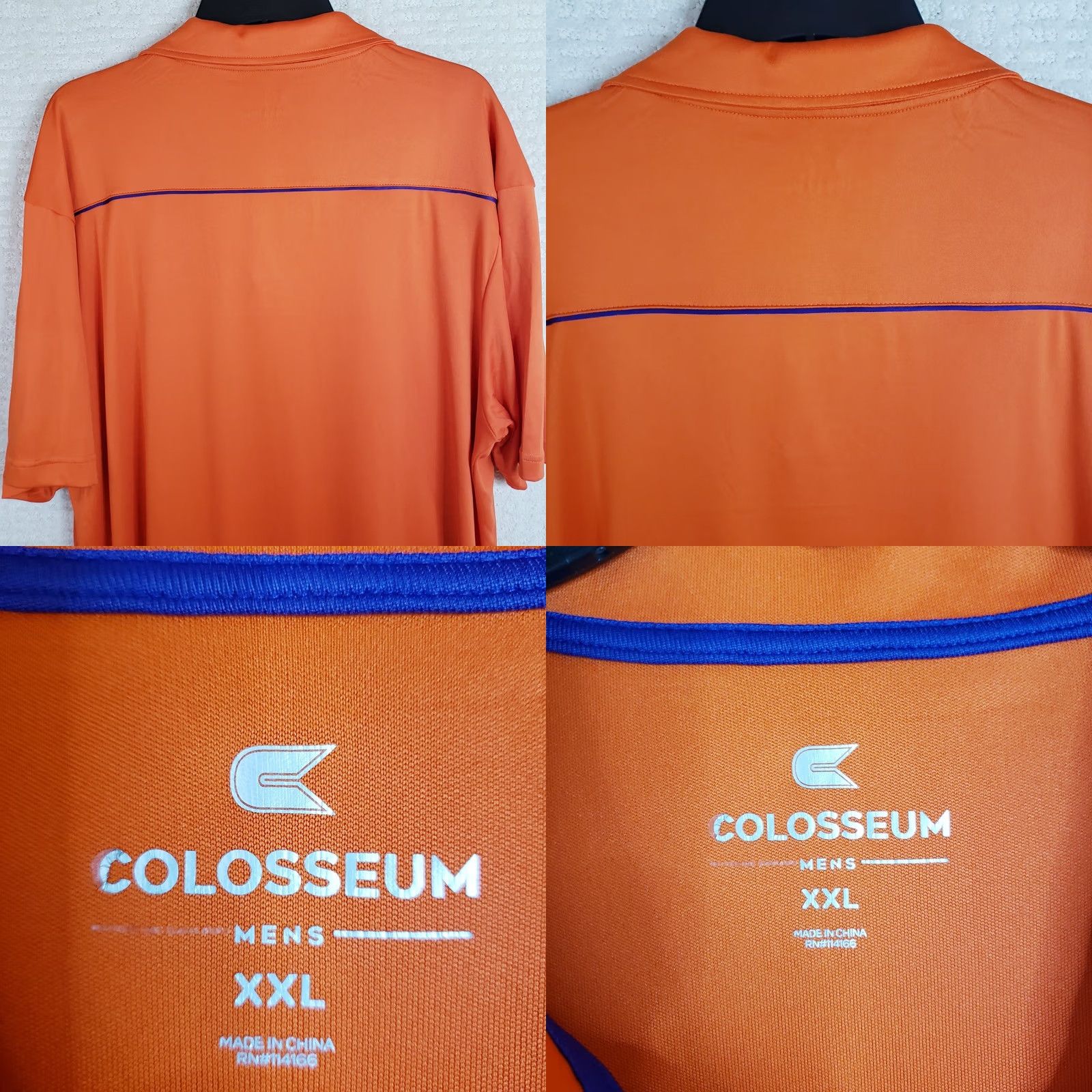 Vintage VINTAGE Colosseum Clemson Tigers Striped Polo Shirt Orange Purple Paw Golf XXL Size US XXL / EU 58 / 5 - 8 Thumbnail