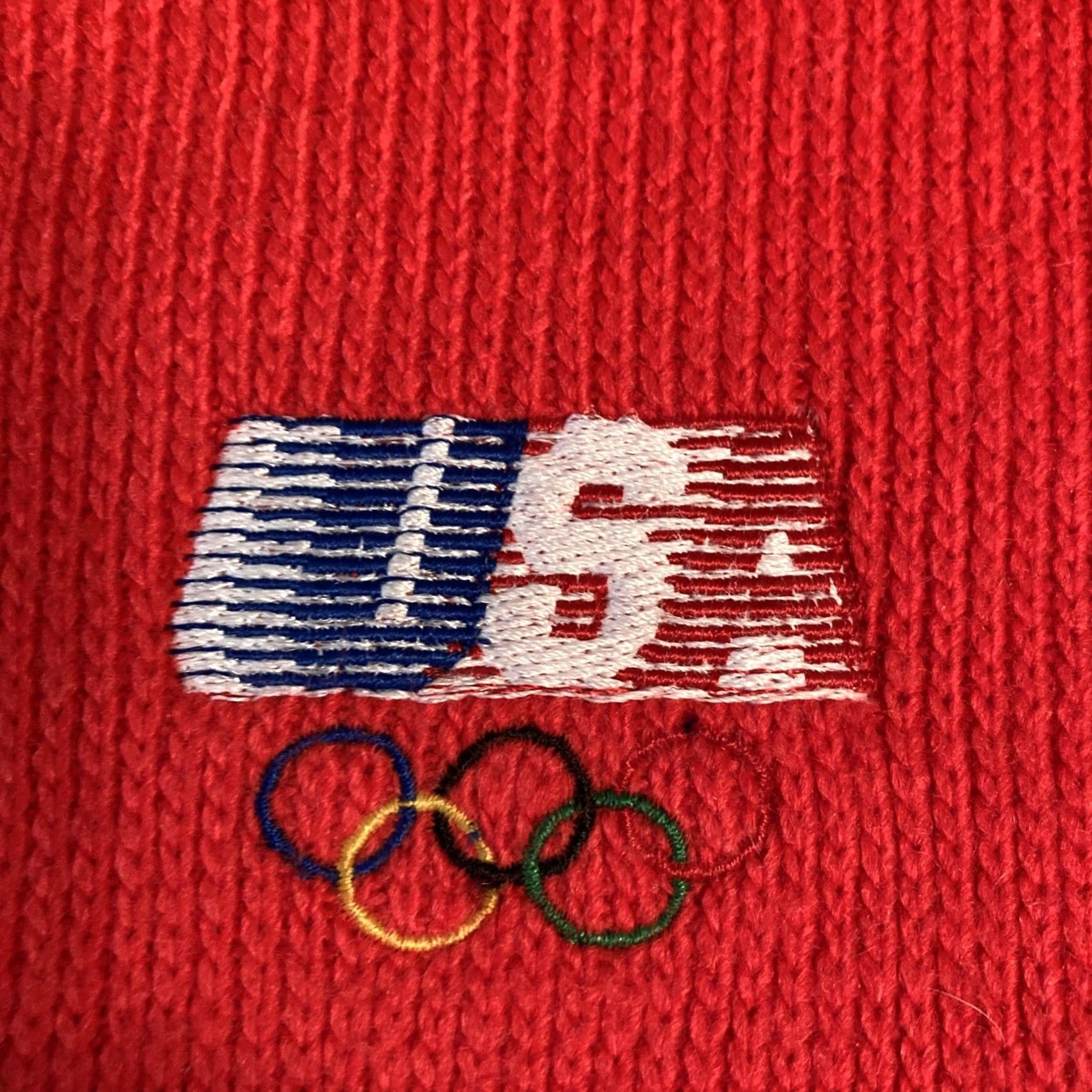 Vintage VINTAGE Levi’s Sweater Red USA Olympics Women’s Large Red Mock Neck Long Sleeve Pullover Acrylic L Size L / US 10 / IT 46 - 2 Thumbnail