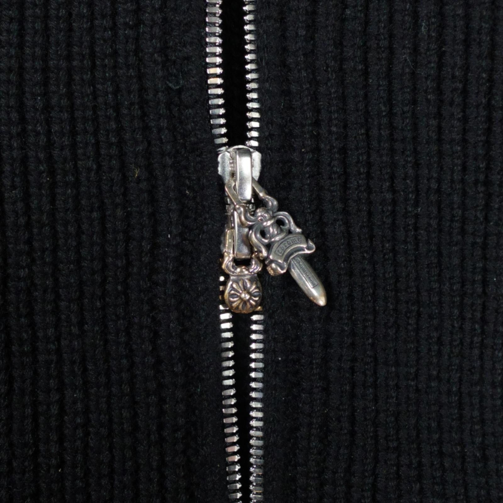 Chrome Hearts Chrome Hearts Cashmere Cross Patch Zip Up Hoodie in Black Size US XL / EU 56 / 4 - 5 Thumbnail