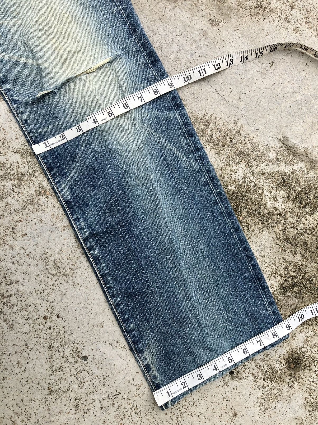 Japanese Brand EDWIN XVS DISTRESSED DENIM Size US 31 - 9 Thumbnail
