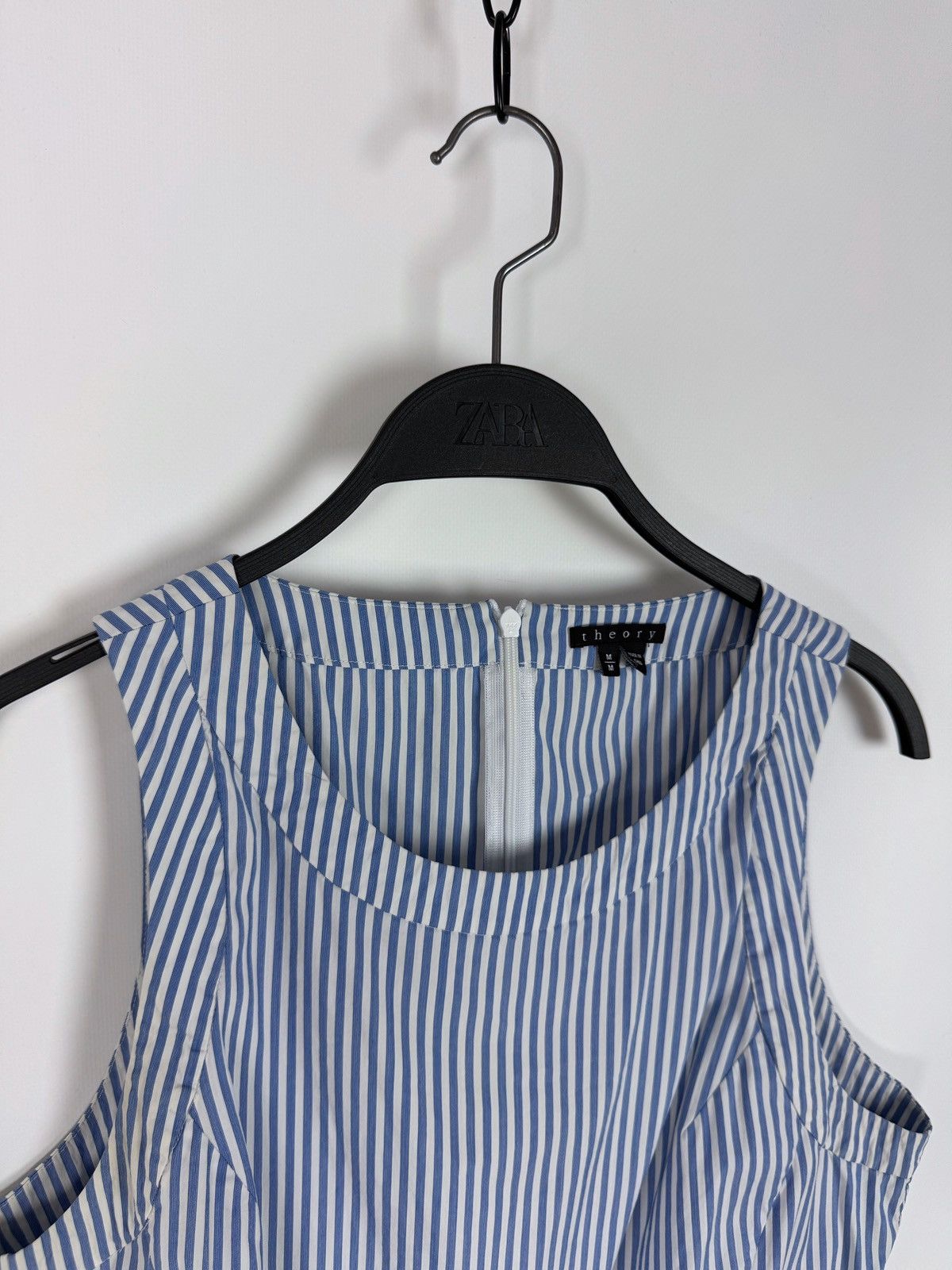 Theory Theory Striped Cotton Blend Sleeveless Blouse Size M / US 6-8 / IT 42-44 - 4 Thumbnail