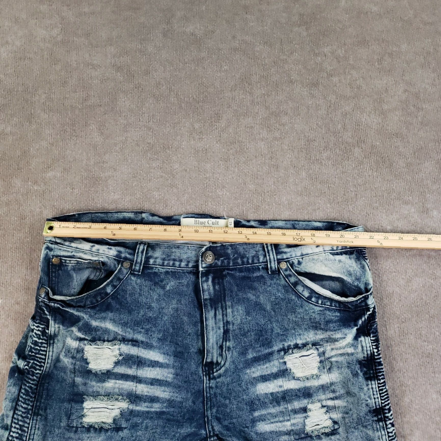 Denime Blue Cult Jeans Mens 42x34 Blue Slim Straight Denim Moto Outdoors Casual Size US 34 / EU 50 - 6 Thumbnail