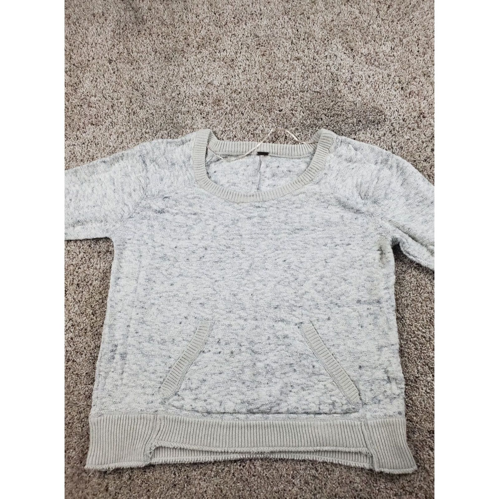 Free People Free People Sweater Womens Gray Oversized Textured Scoop Neck Pullover S Knit Bohemian Casual VINTAGE? Size S / US 4 / IT 40 - 3 Thumbnail